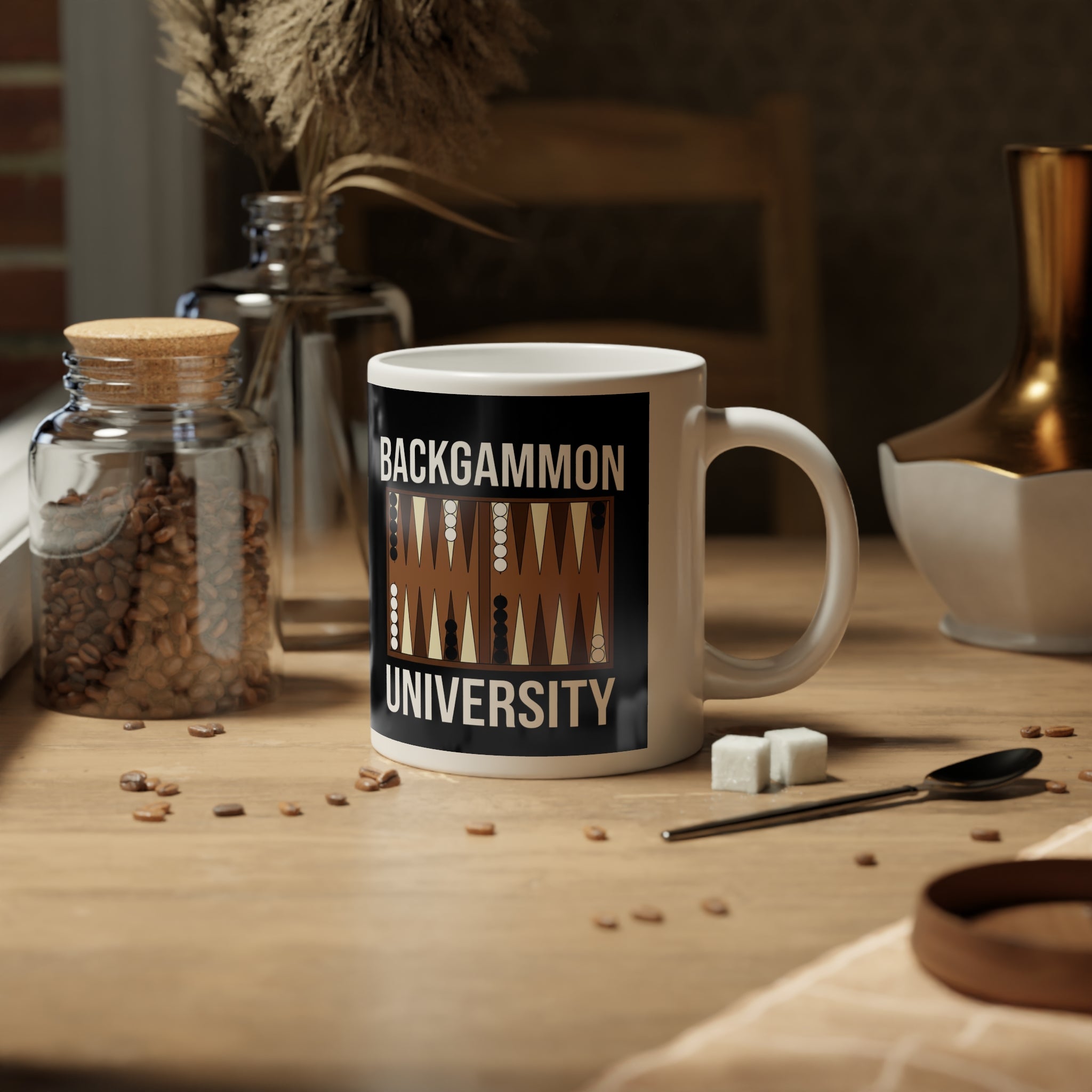 Backgammon University 20oz Jumbo Mug — Large Coffee Mug for Gamers & Board Game Lovers