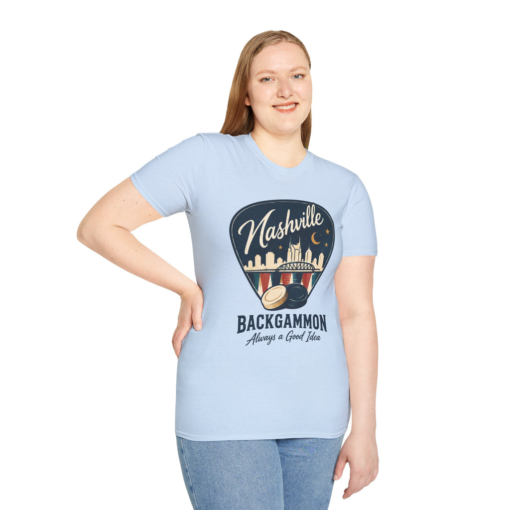 Nashville and Backgammon 2 T-Shirt — "Always a Good Idea" Vintage City Game Tee