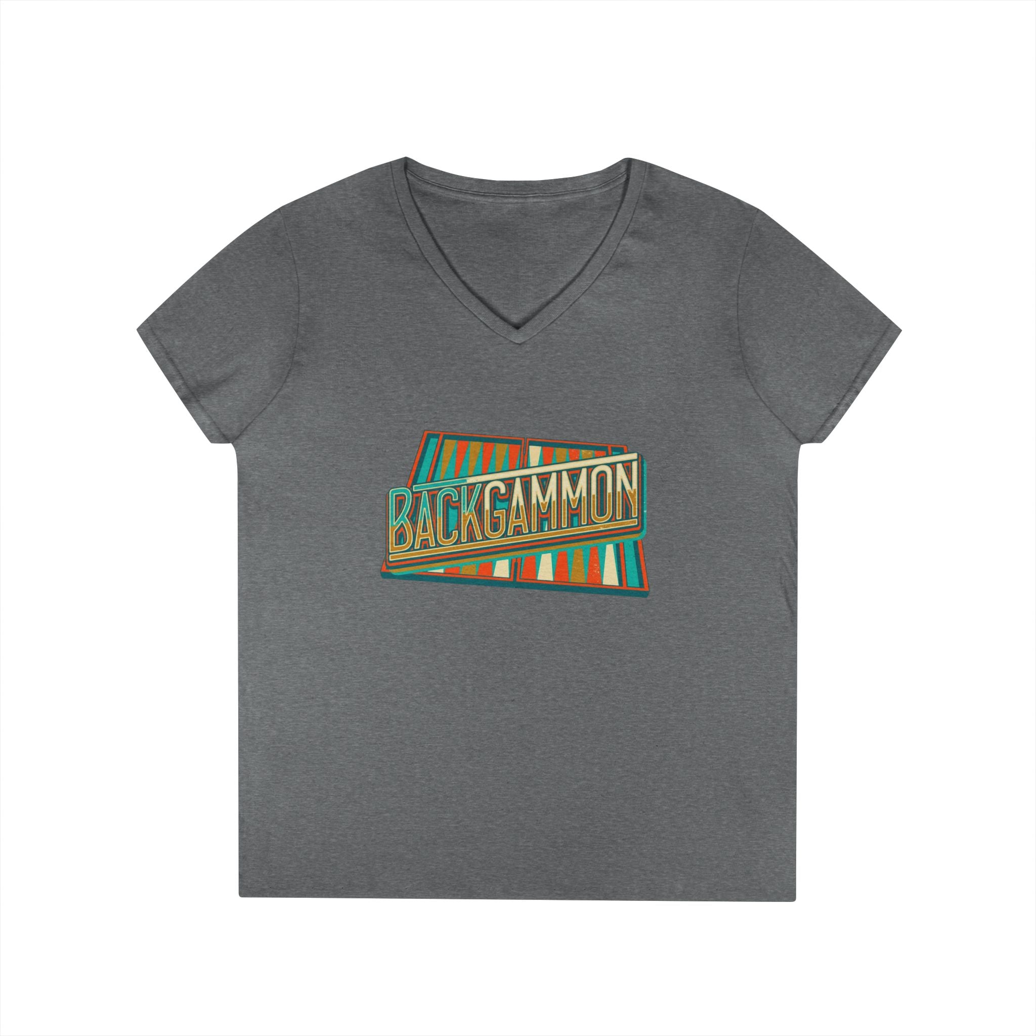 Backgammon Vintage Ladies' V-Neck T-Shirt — Retro Board Game Shirt for Women