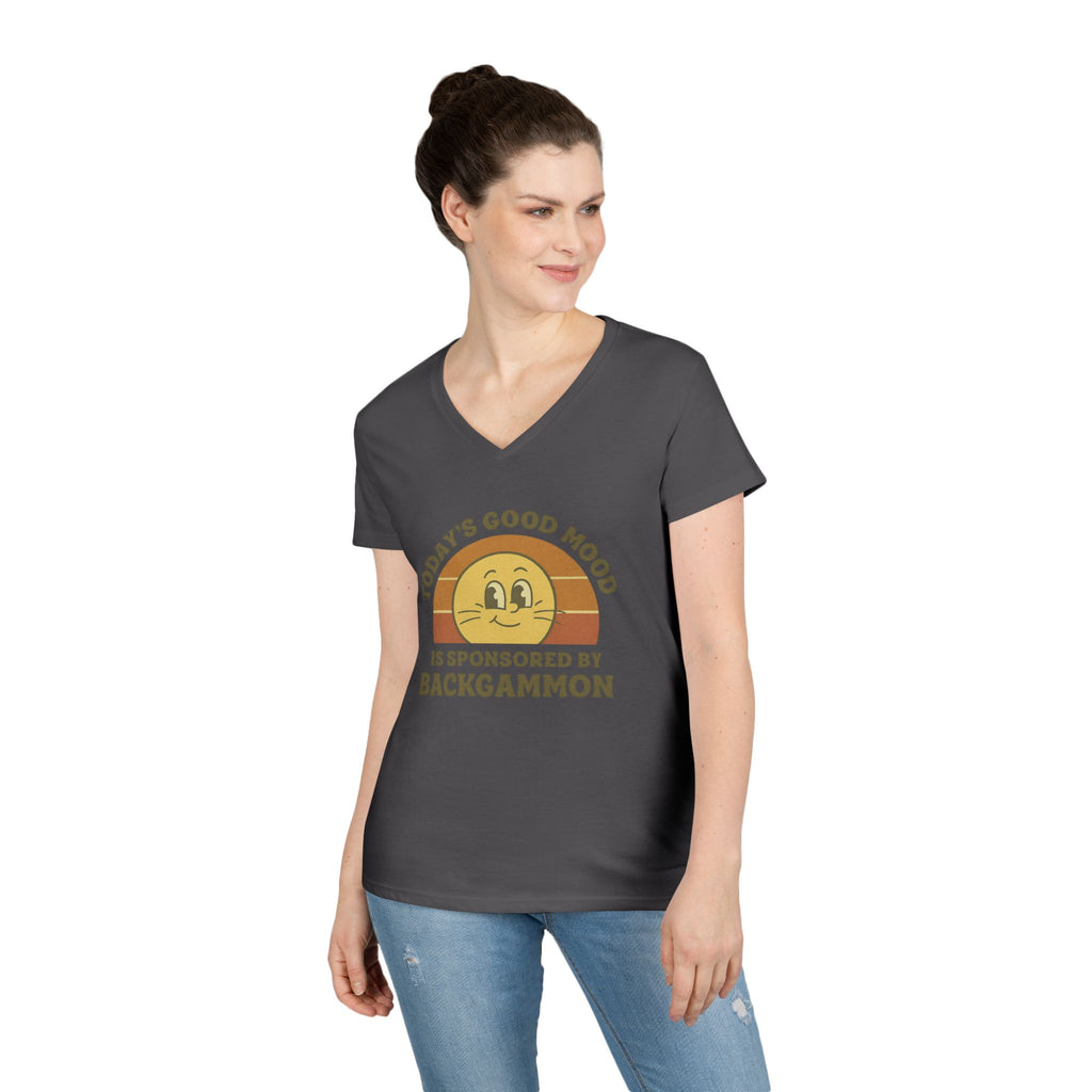 Today’s Good Mood Is Sponsored By Backgammon Ladies' V-Neck T-Shirt