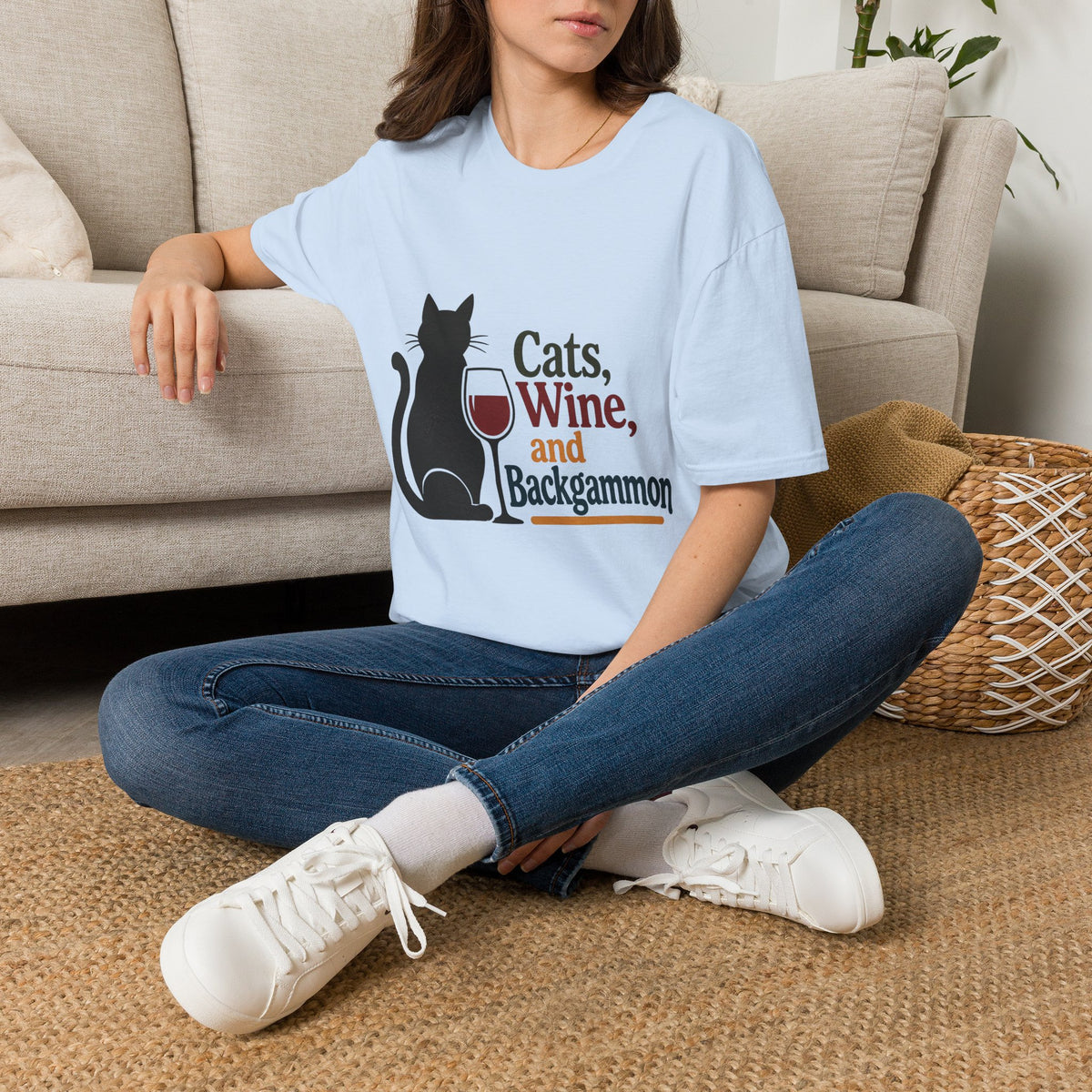 cats wine and backgammon 2 T-Shirt