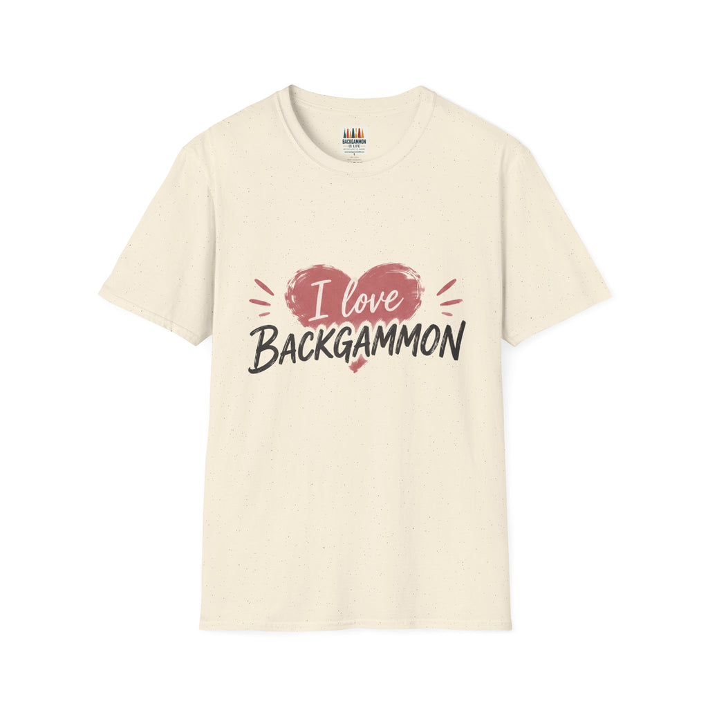 Backgammon Heart T-Shirt — "I Love Backgammon" Casual Tee