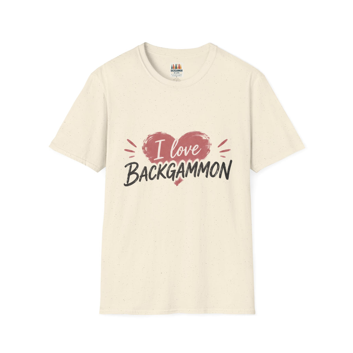 Backgammon Heart T-Shirt — "I Love Backgammon" Casual Tee
