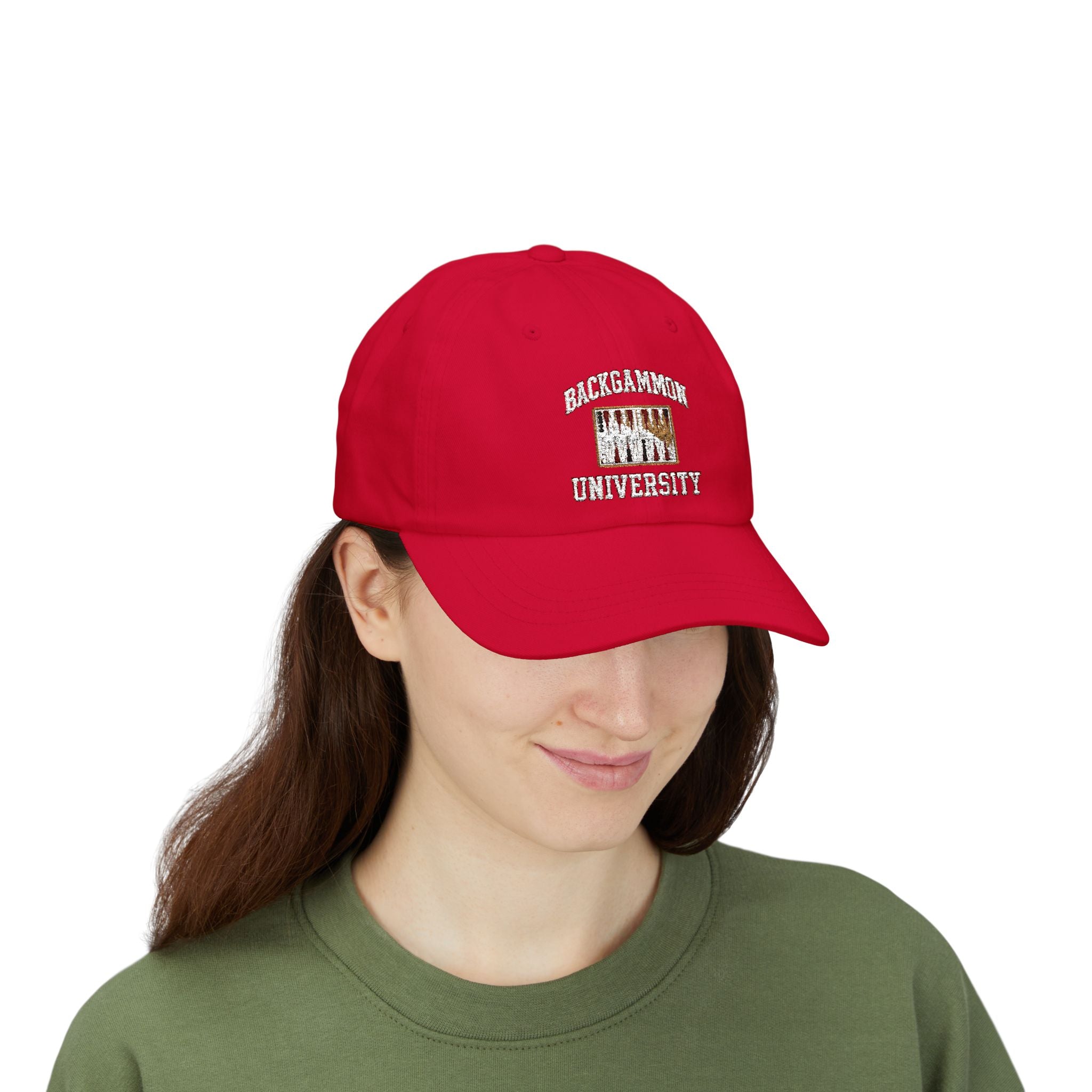 Backgammon University Dad Cap — Vintage Backgammon Board Baseball Hat