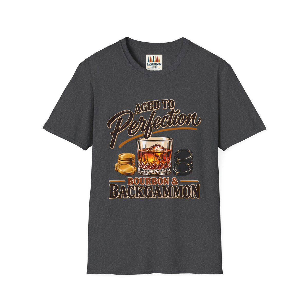 Aged to Perfection – Bourbon & Backgammon T-Shirt