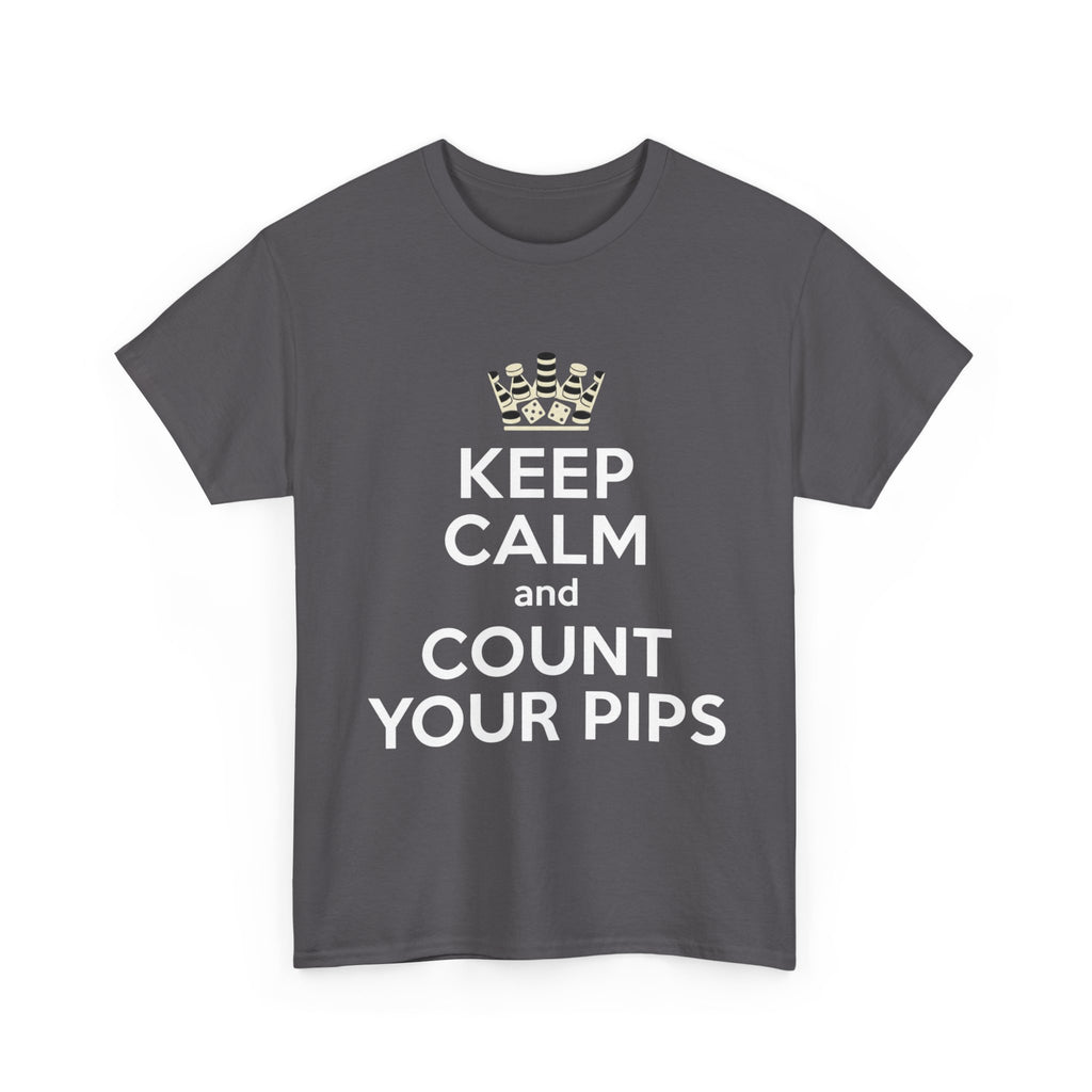 Keep Calm and Count Your Pips T-Shirt |Backgammon Inspired Tee