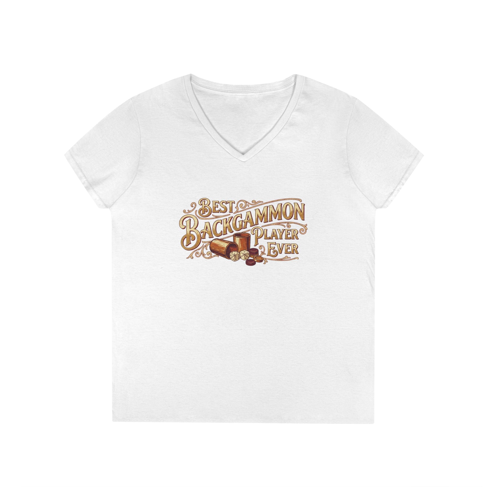 Best Backgammon Player Ever Ladies V-Neck T-shirt