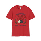 Backgammon T-Shirt — "Department of Strategy & Luck" Vintage Game Tee