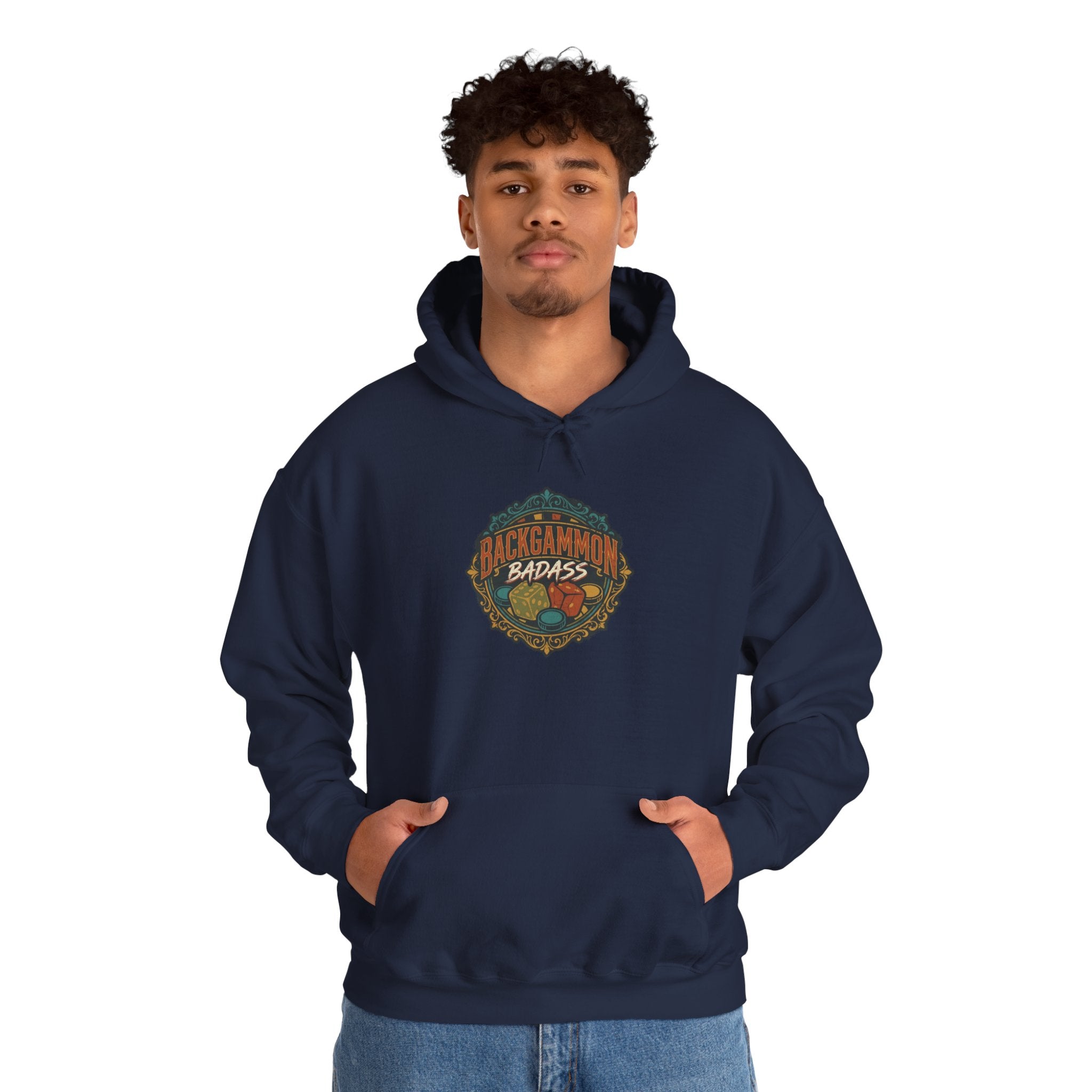 Backgammon Badass Unisex Heavy Blend™ Hooded Sweatshirt