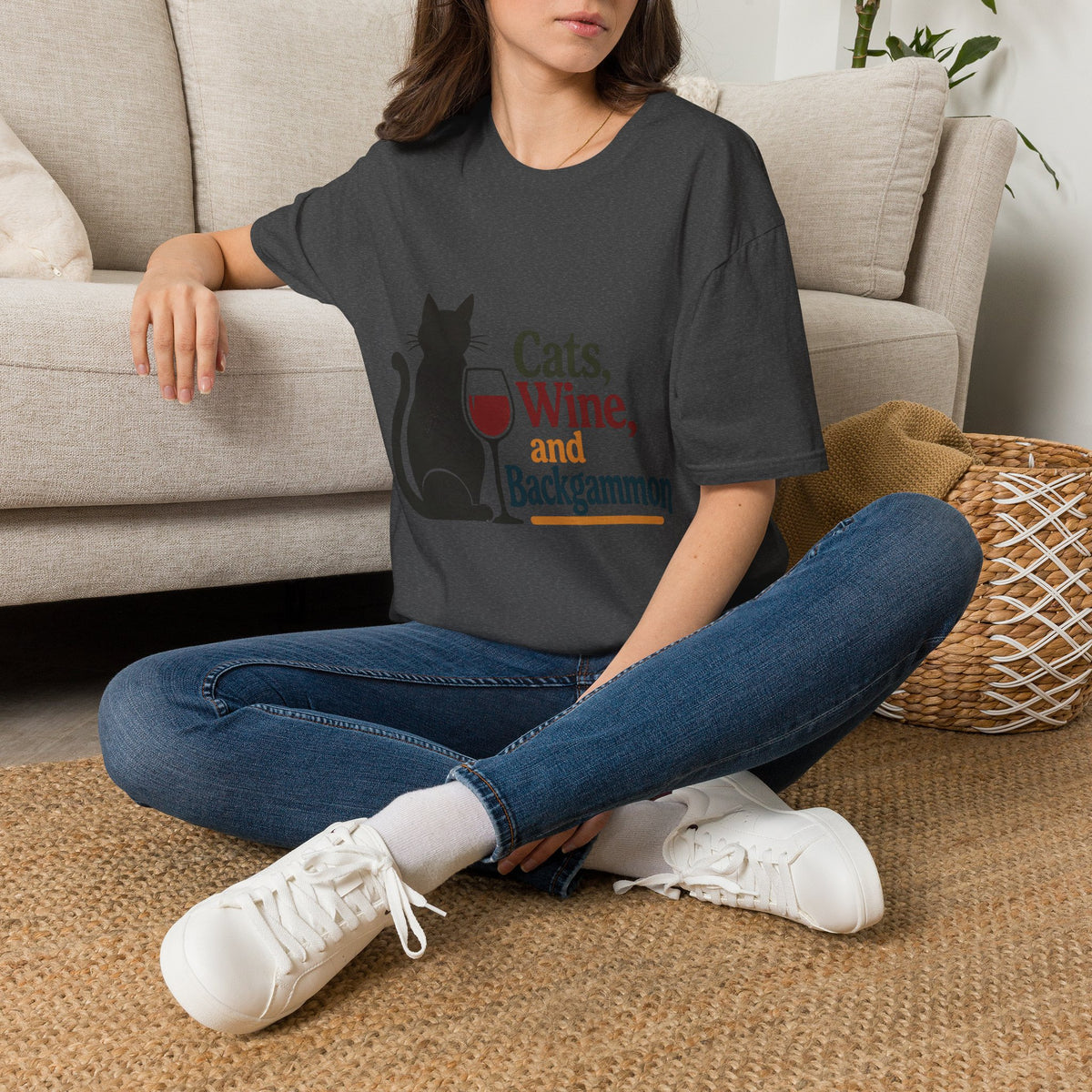 cats wine and backgammon 2 T-Shirt