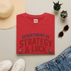 Backgammon T-Shirt — "Department of Strategy & Luck" Vintage Game Tee