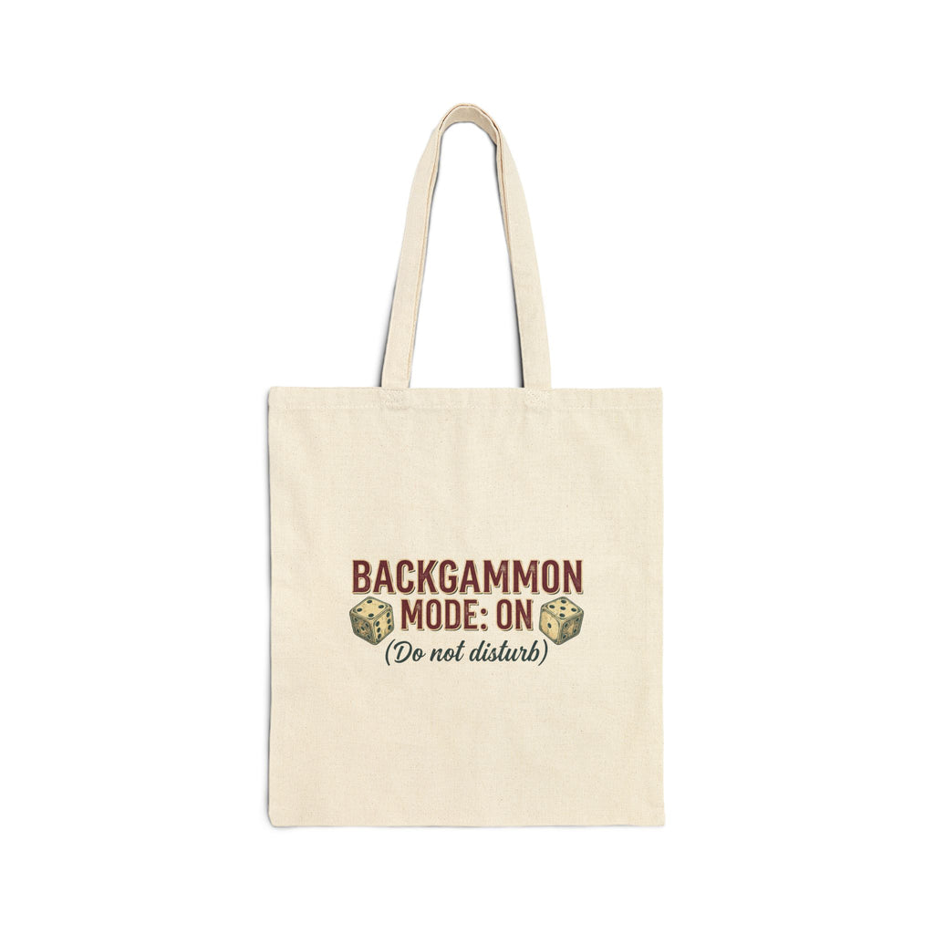 Title: Backgammon Mode: On. Do Not Disturb Cotton Canvas Tote Bag