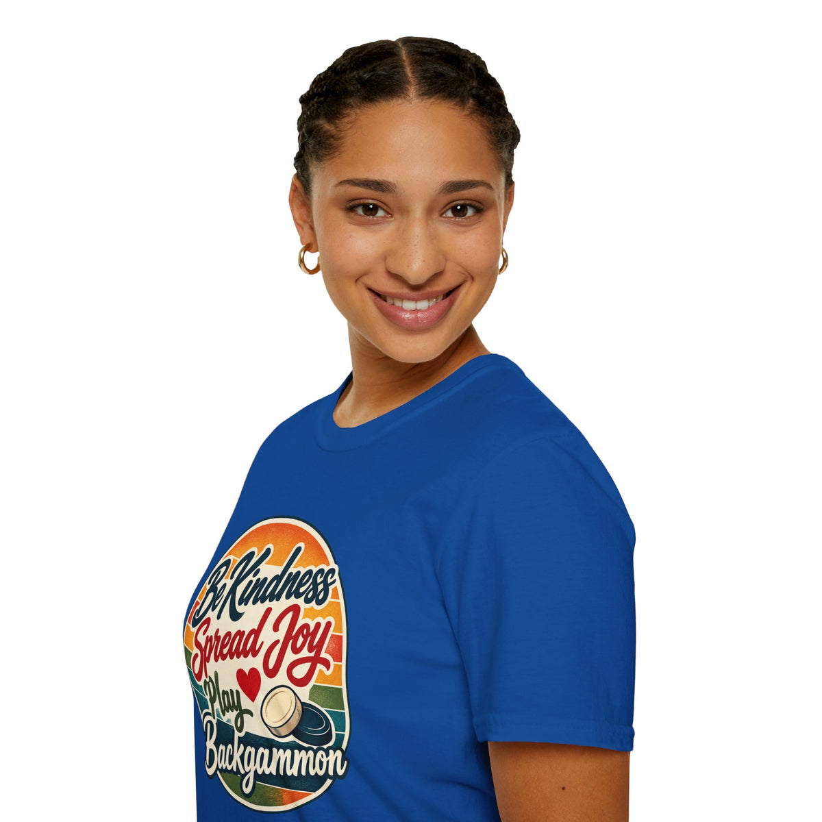 Backgammon T-Shirt — “Be Kindness Spread Joy Play Backgammon 2” Retro Graphic Tee