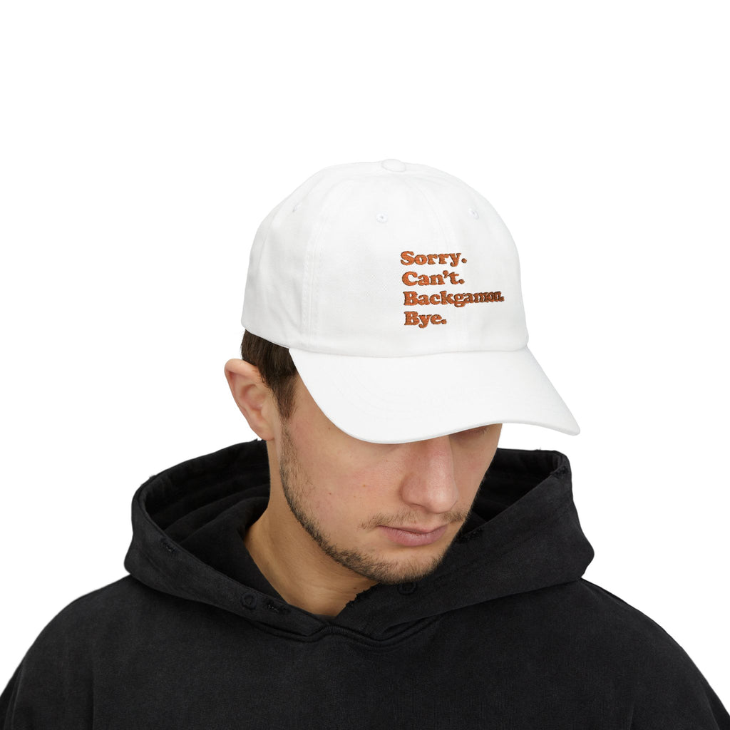 Sorry. Can't. Backgammon. Bye. Cap — Embroidered Baseball Hat