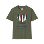 Backgammon Heart T-Shirt — "Kindness & Backgammon: Always a Good Move"