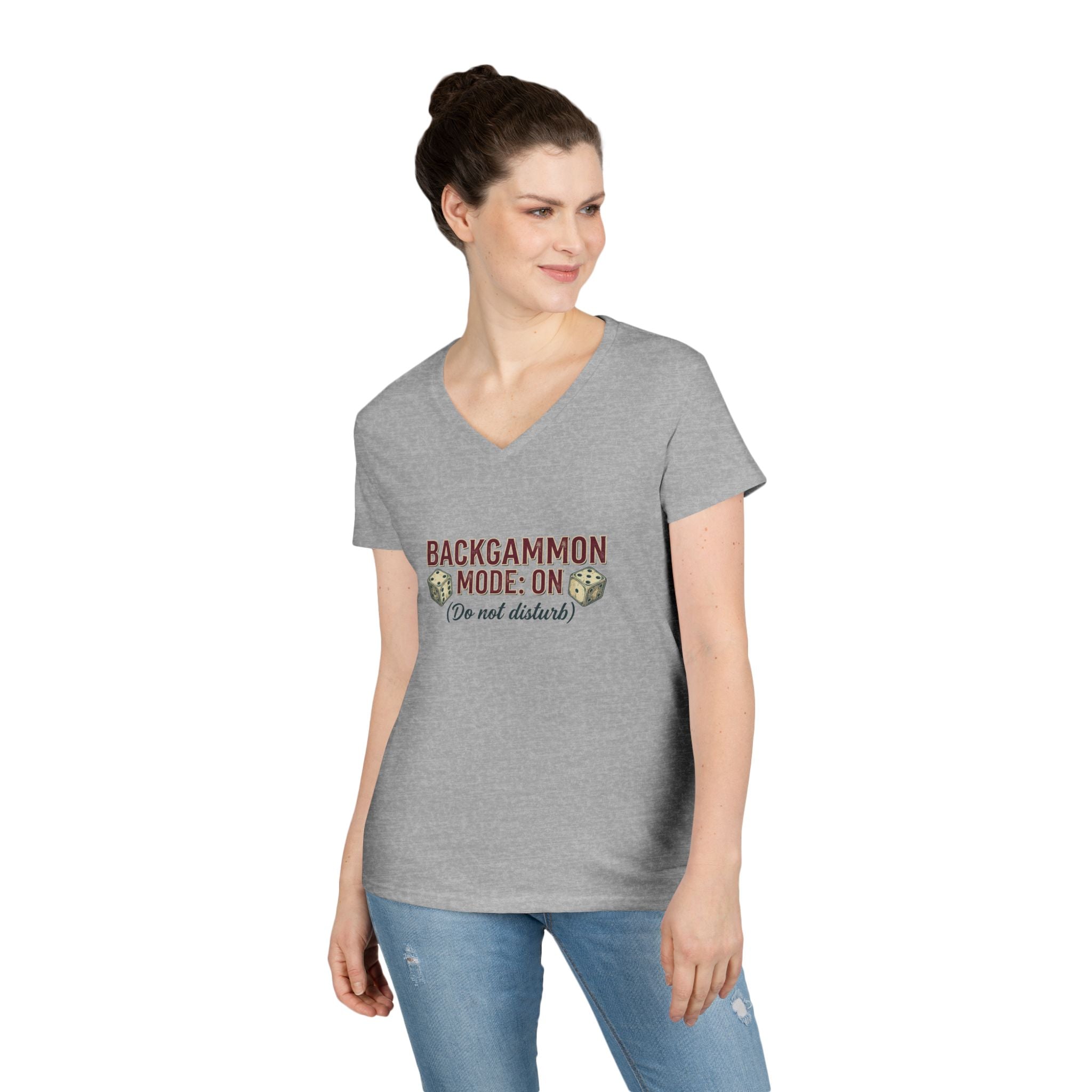 Backgammon Mode: On Do Not Disturb Ladies' V-Neck T-Shirt