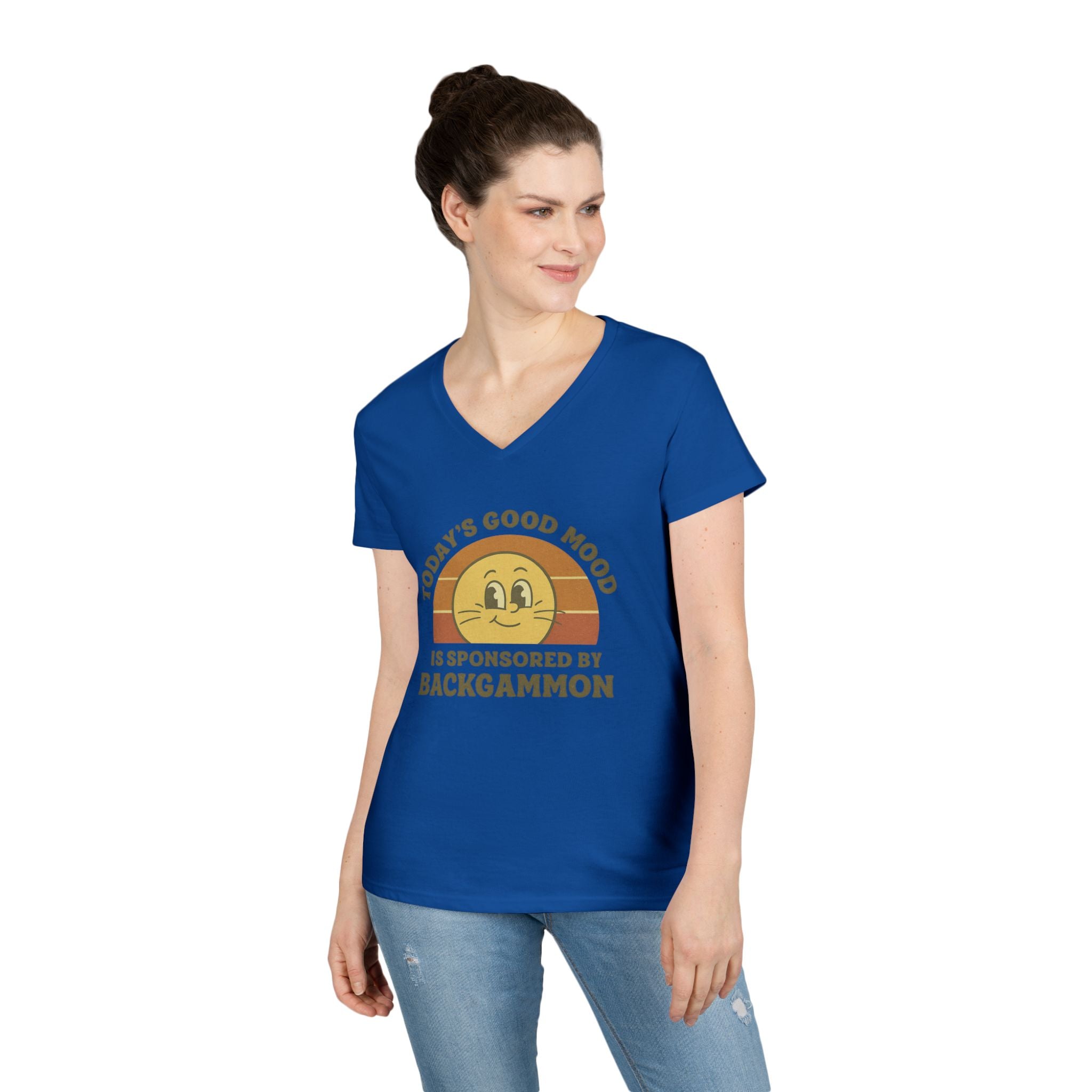 Today’s Good Mood Is Sponsored By Backgammon Ladies' V-Neck T-Shirt