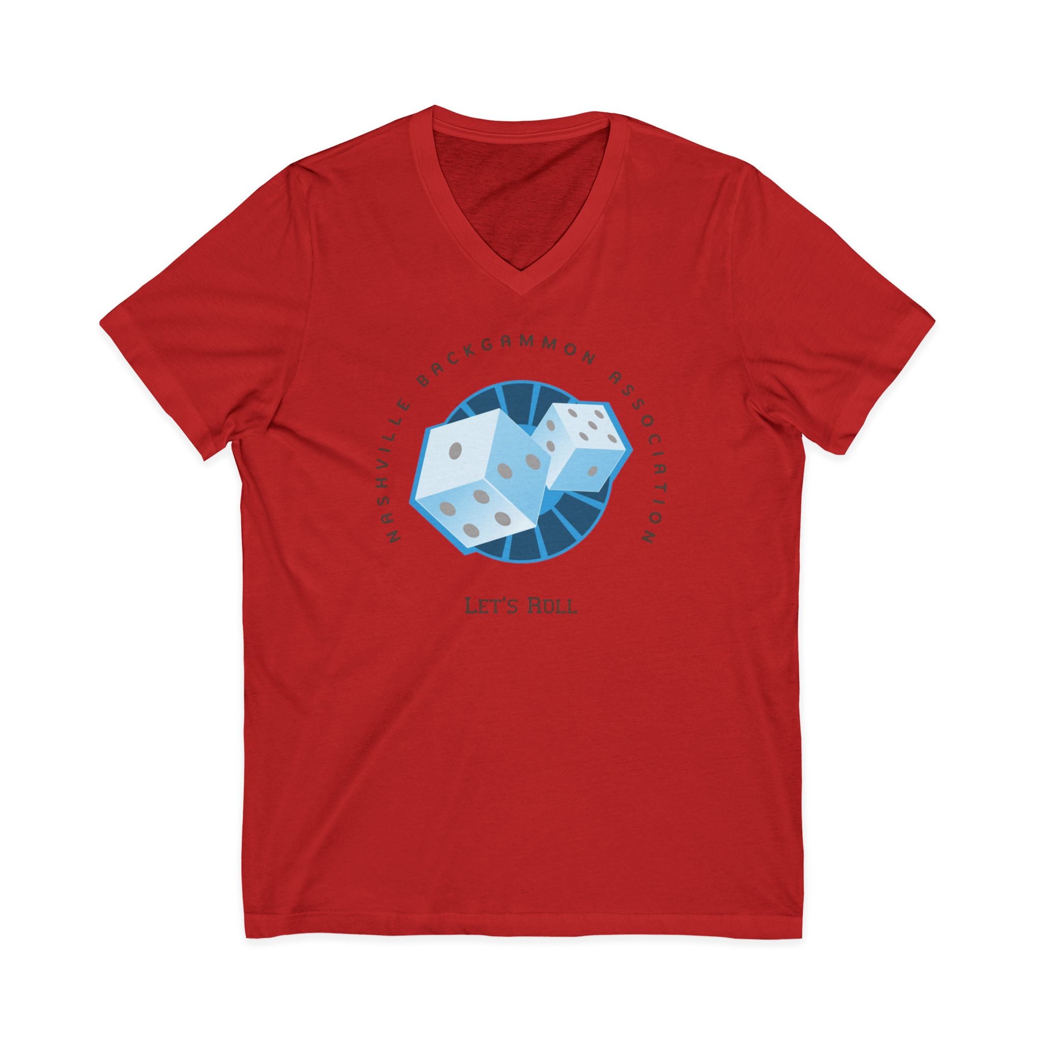 Nashville Backgammon Association "Let's Roll" V-Neck Tee