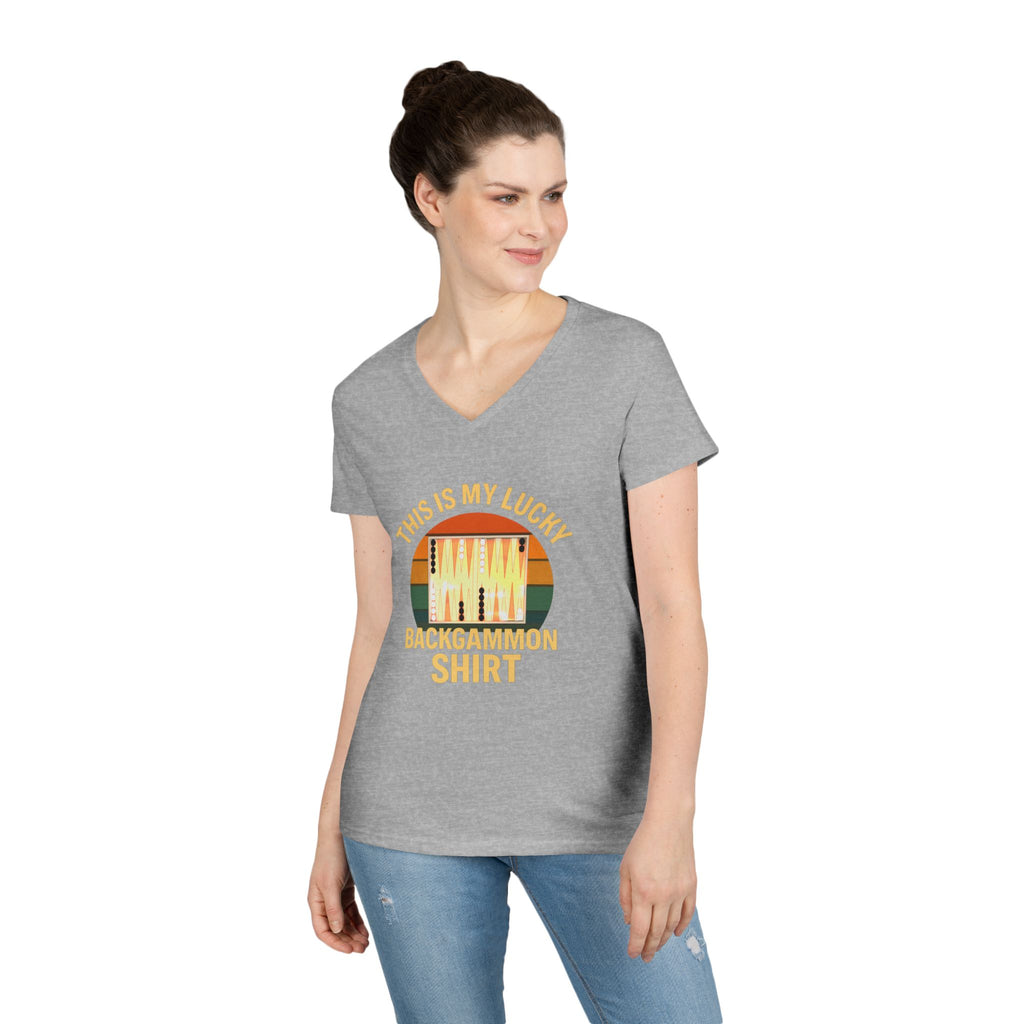 This Is My Lucky Backgammon Shirt 2 Ladies V-Neck T-shirt