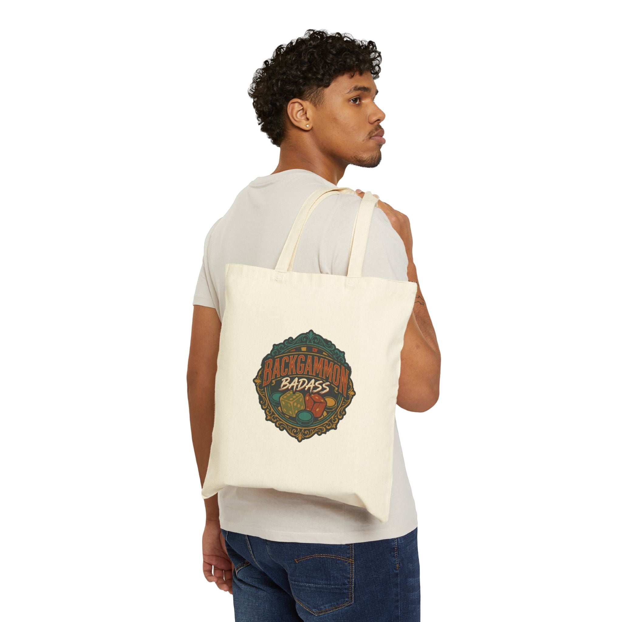 Backgammon Badass Canvas Tote Bag