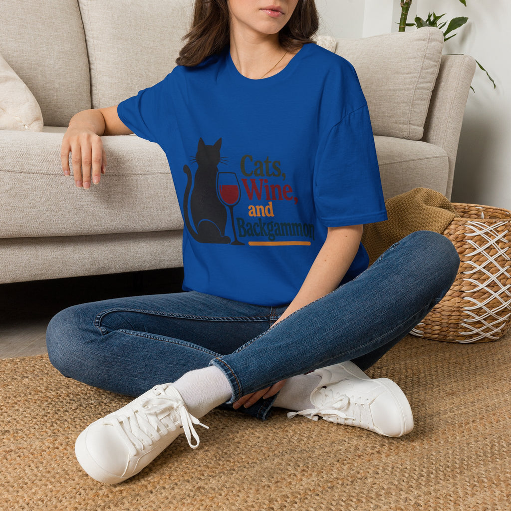 cats wine and backgammon 2 T-Shirt