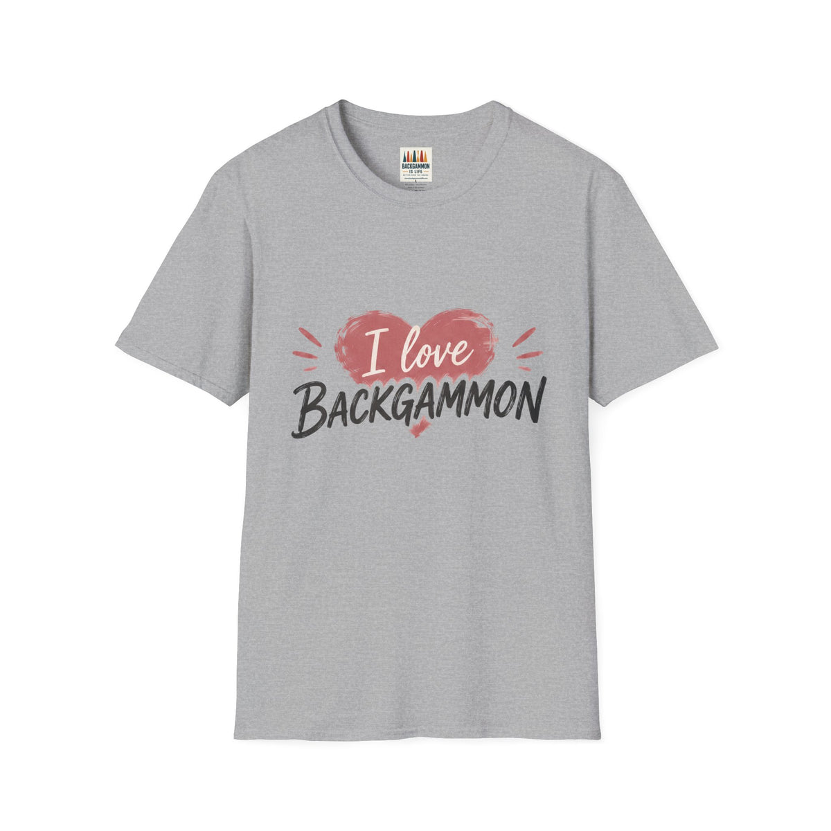 Backgammon Heart T-Shirt — "I Love Backgammon" Casual Tee