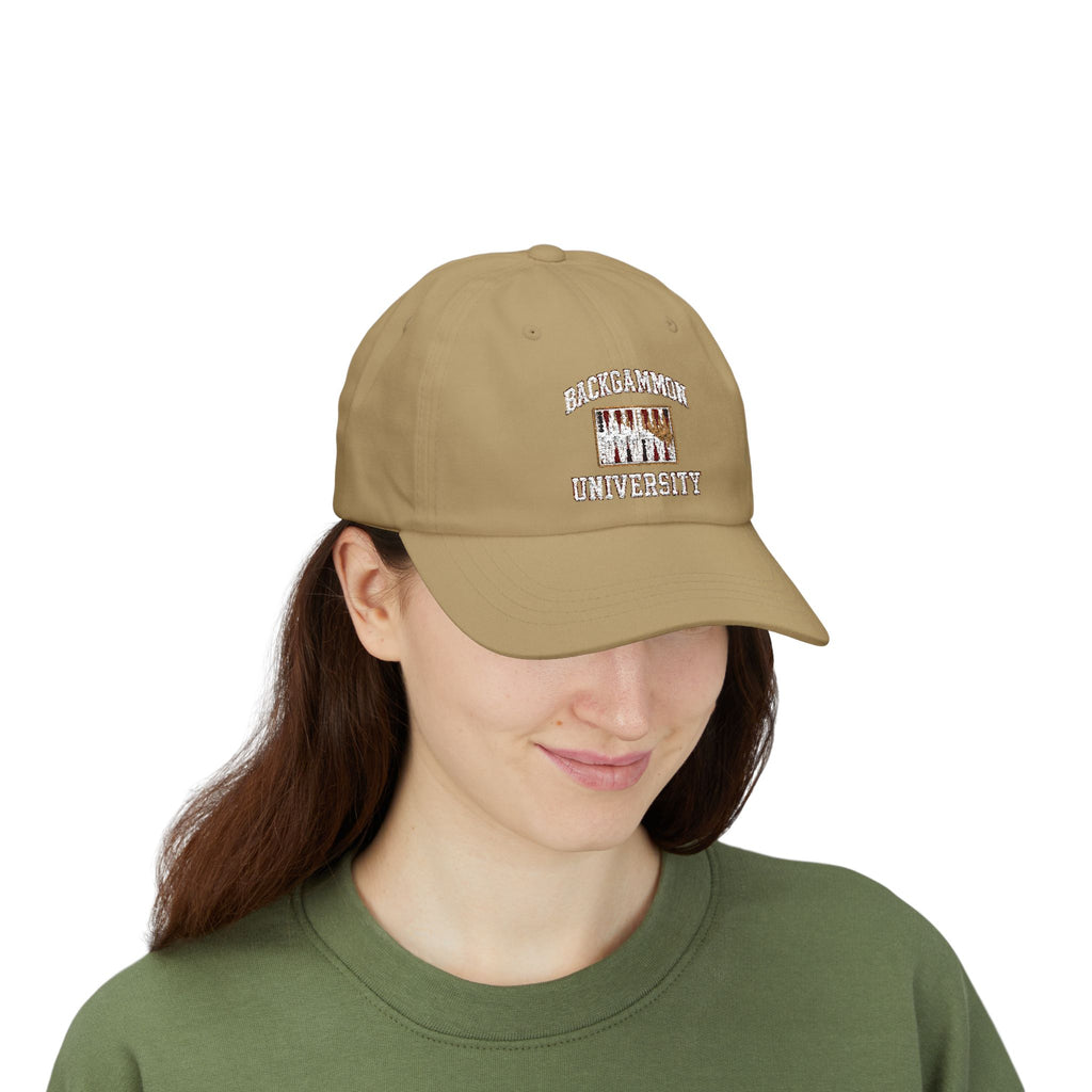 Backgammon University Dad Cap — Vintage Backgammon Board Baseball Hat