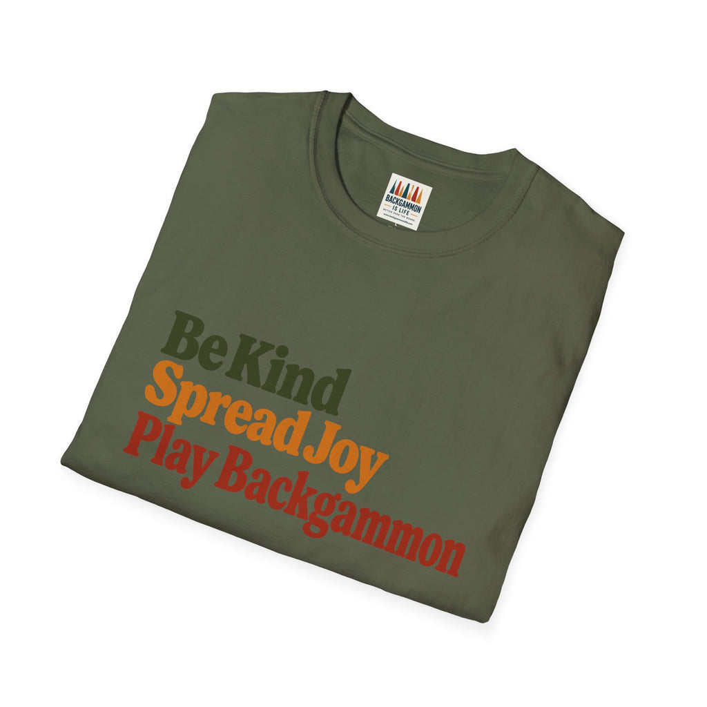 Backgammon T-Shirt — Be Kind Spread Joy Play Backgammon Tee