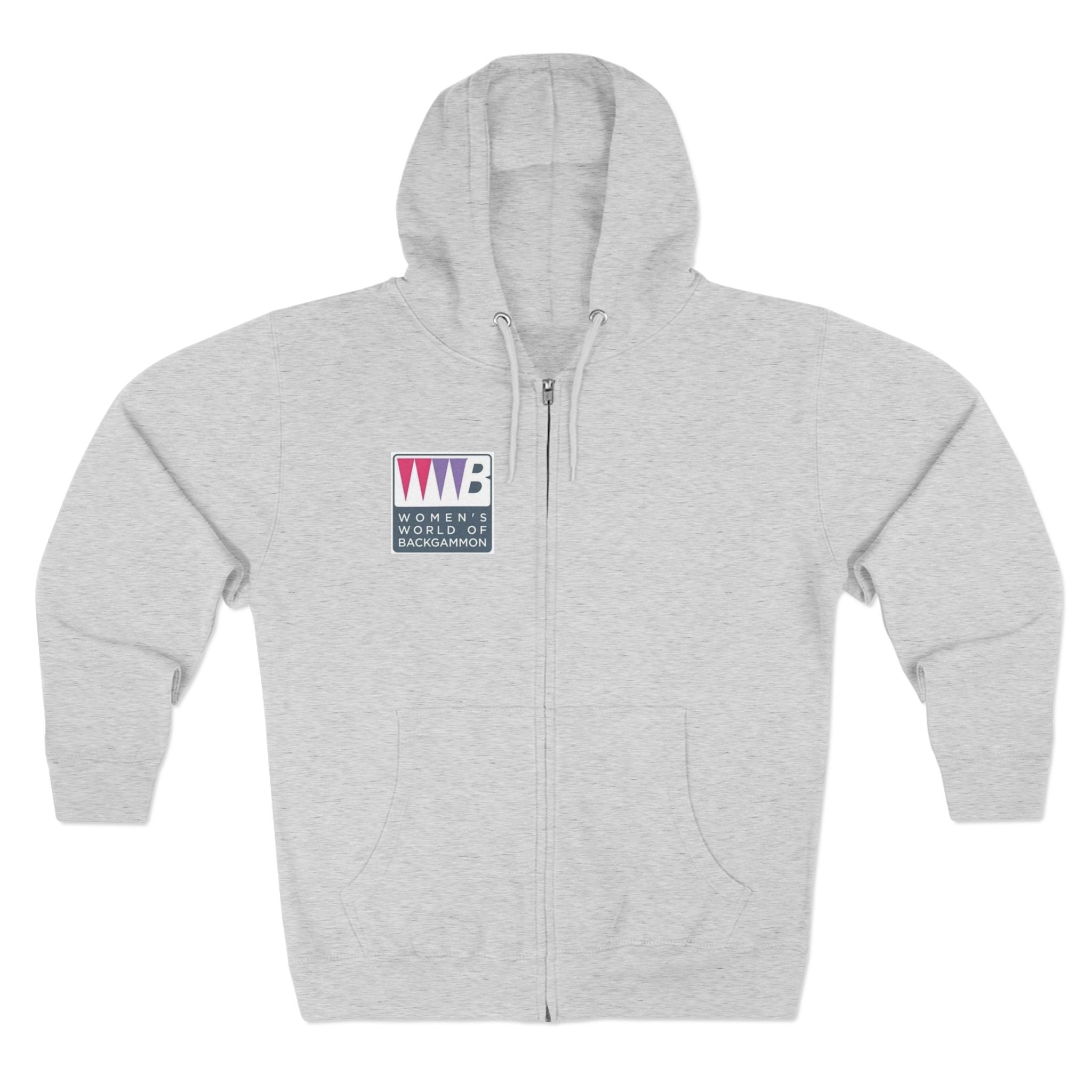 Women’s World of Backgammon Zip Hoodie — WWB Logo Zip-Up Hoodie for Players & Fans