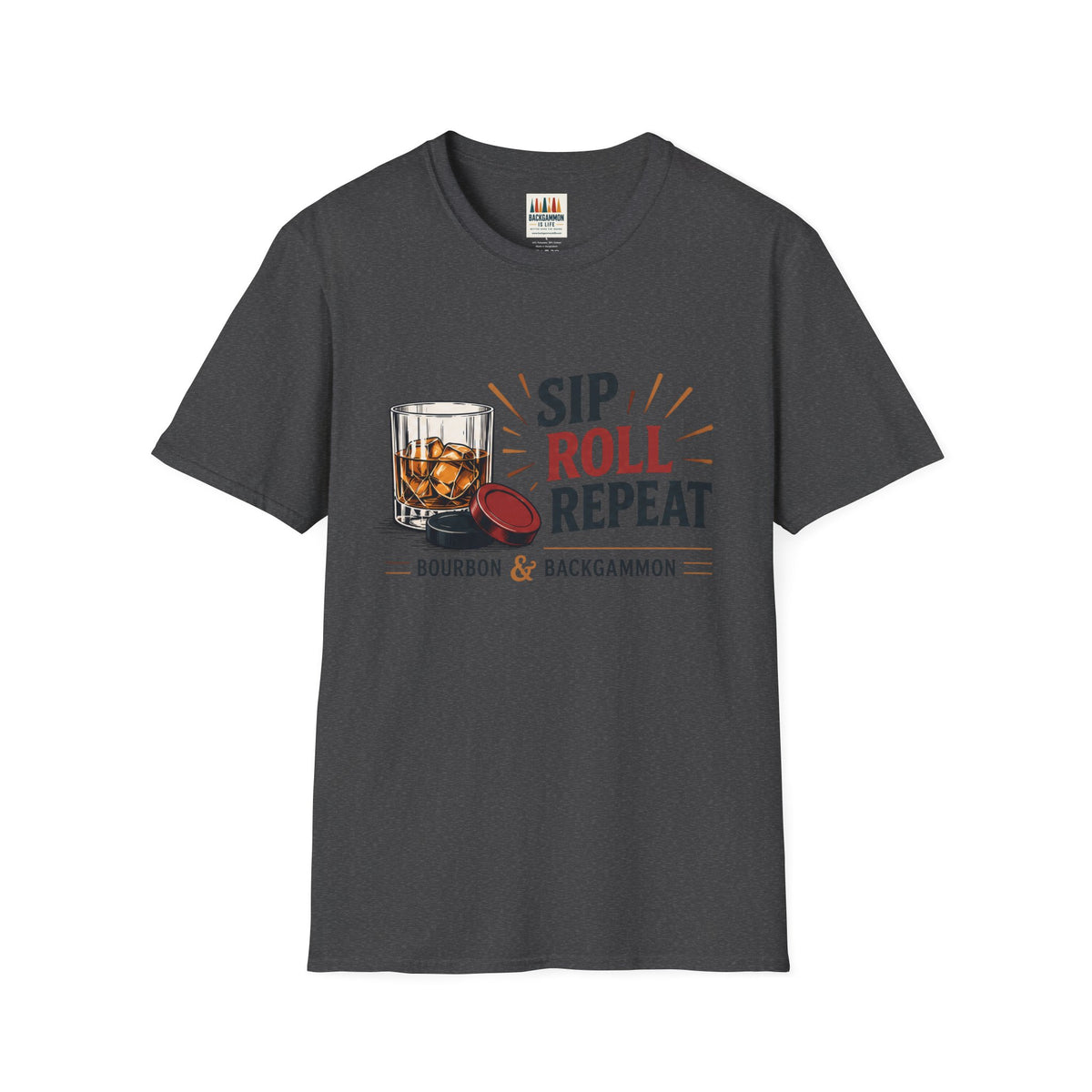Sip Roll Repeat T-Shirt — Bourbon & Backgammon Tee