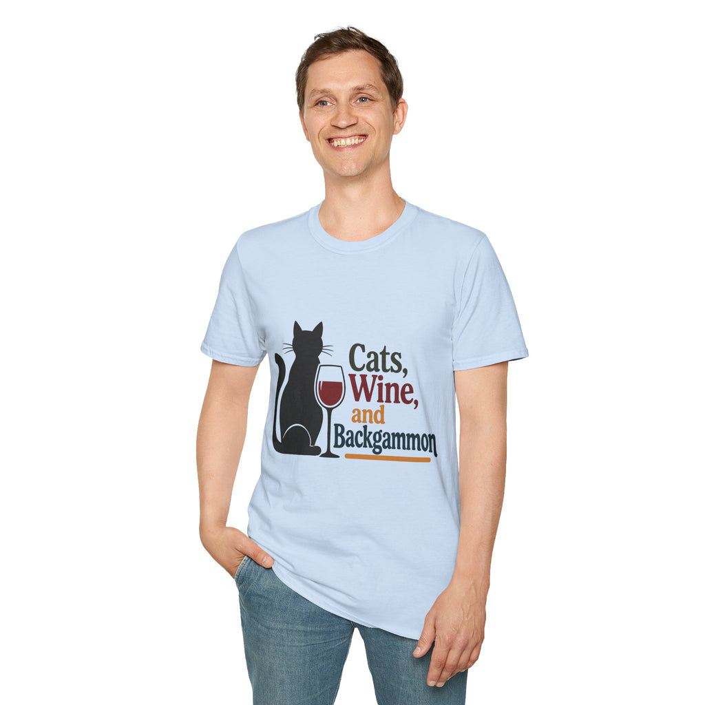 cats wine and backgammon 2 T-Shirt