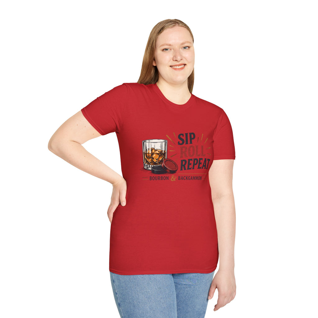 Sip Roll Repeat T-Shirt — Bourbon & Backgammon Tee