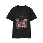 Backgammon Travel T-Shirt — "Will Travel for Backgammon" Vintage Suitcase Design