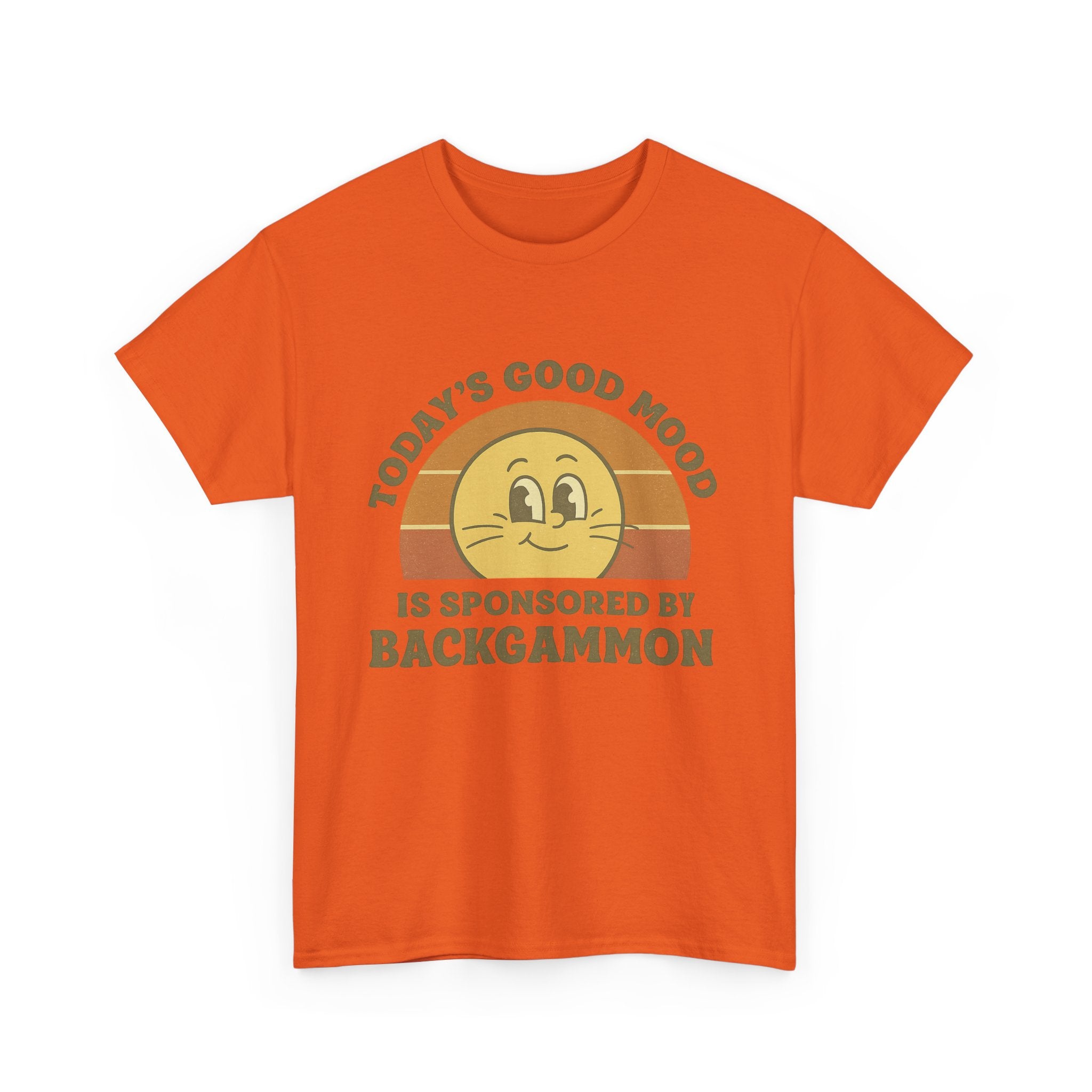 "Today’s Good Mood Is Sponsored by Backgammon" T-Shirt | Retro Smiley Tee