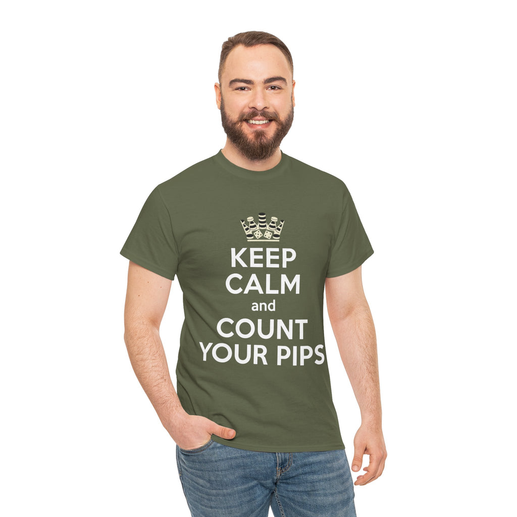 Keep Calm and Count Your Pips T-Shirt |Backgammon Inspired Tee