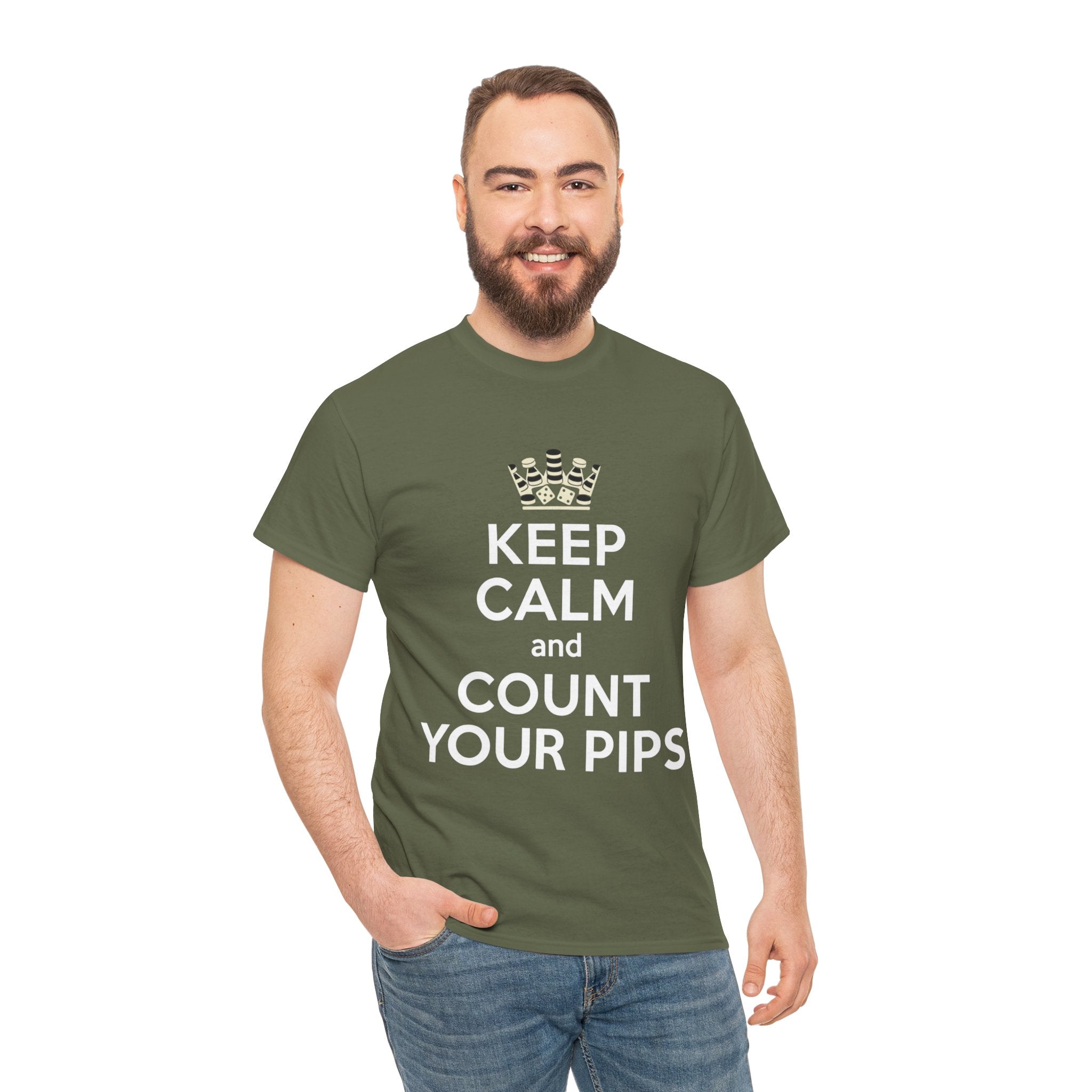 Keep Calm and Count Your Pips T-Shirt |Backgammon Inspired Tee
