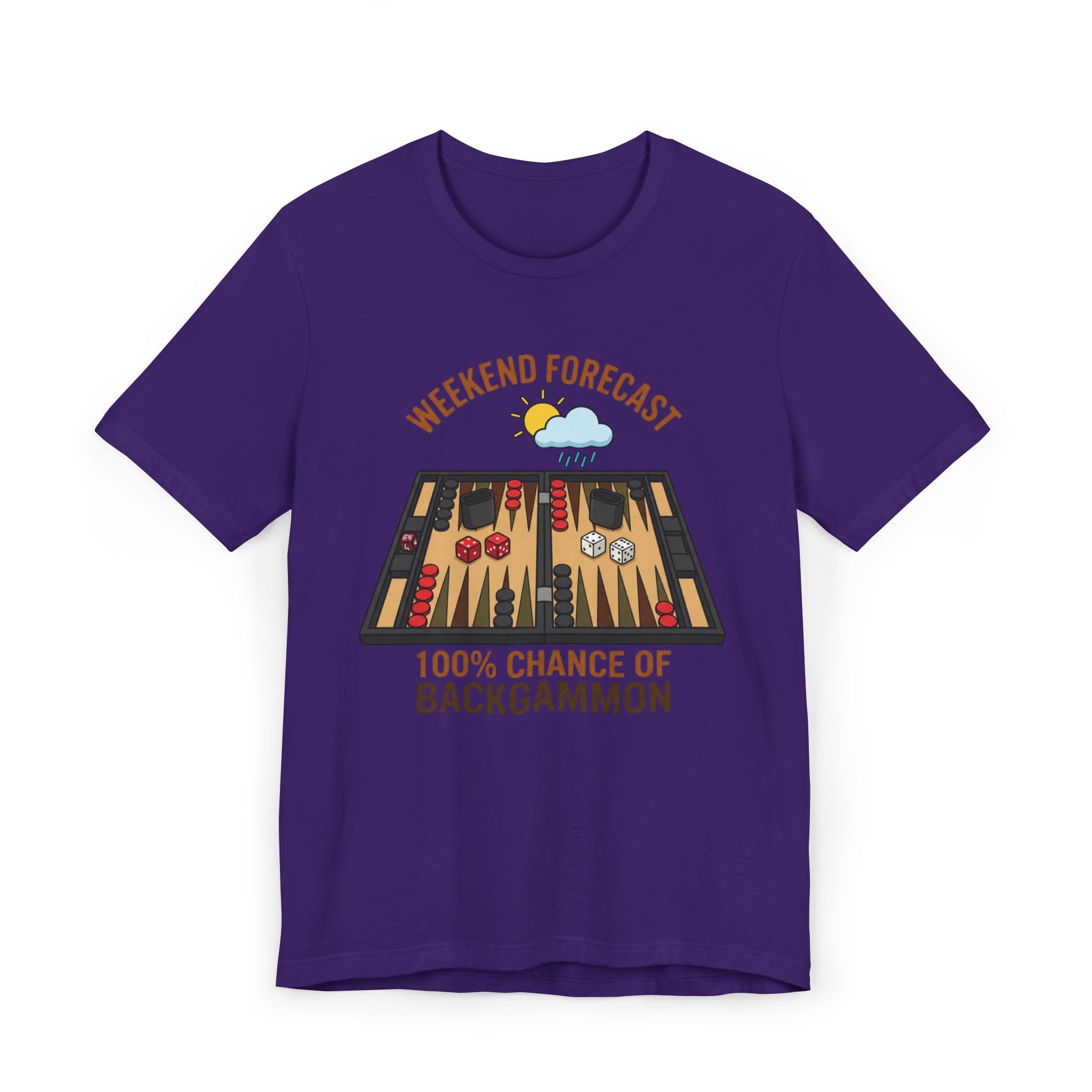 Weekend Forecast: 100% Chance of Backgammon Unisex Jersey T-shirt