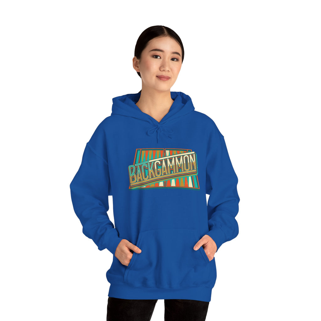 Backgammon Retro Unisex Heavy Blend™ Hooded Sweatshirt – Vintage Board Game Pullover for Players & Fans