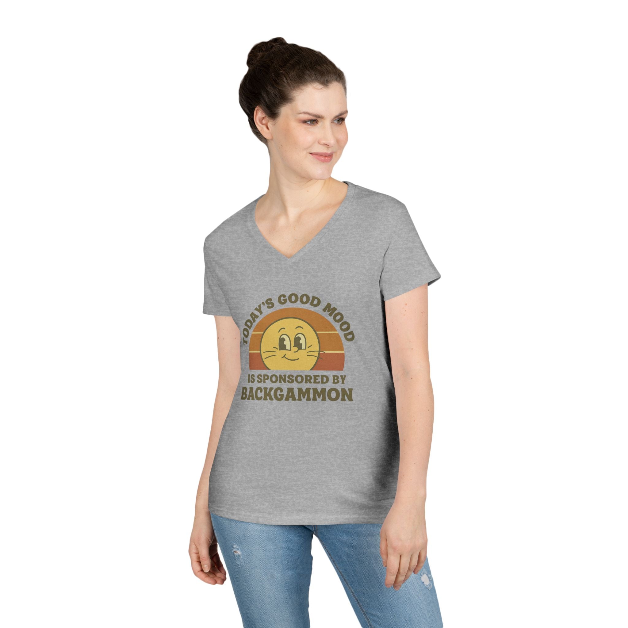 Today’s Good Mood Is Sponsored By Backgammon Ladies' V-Neck T-Shirt