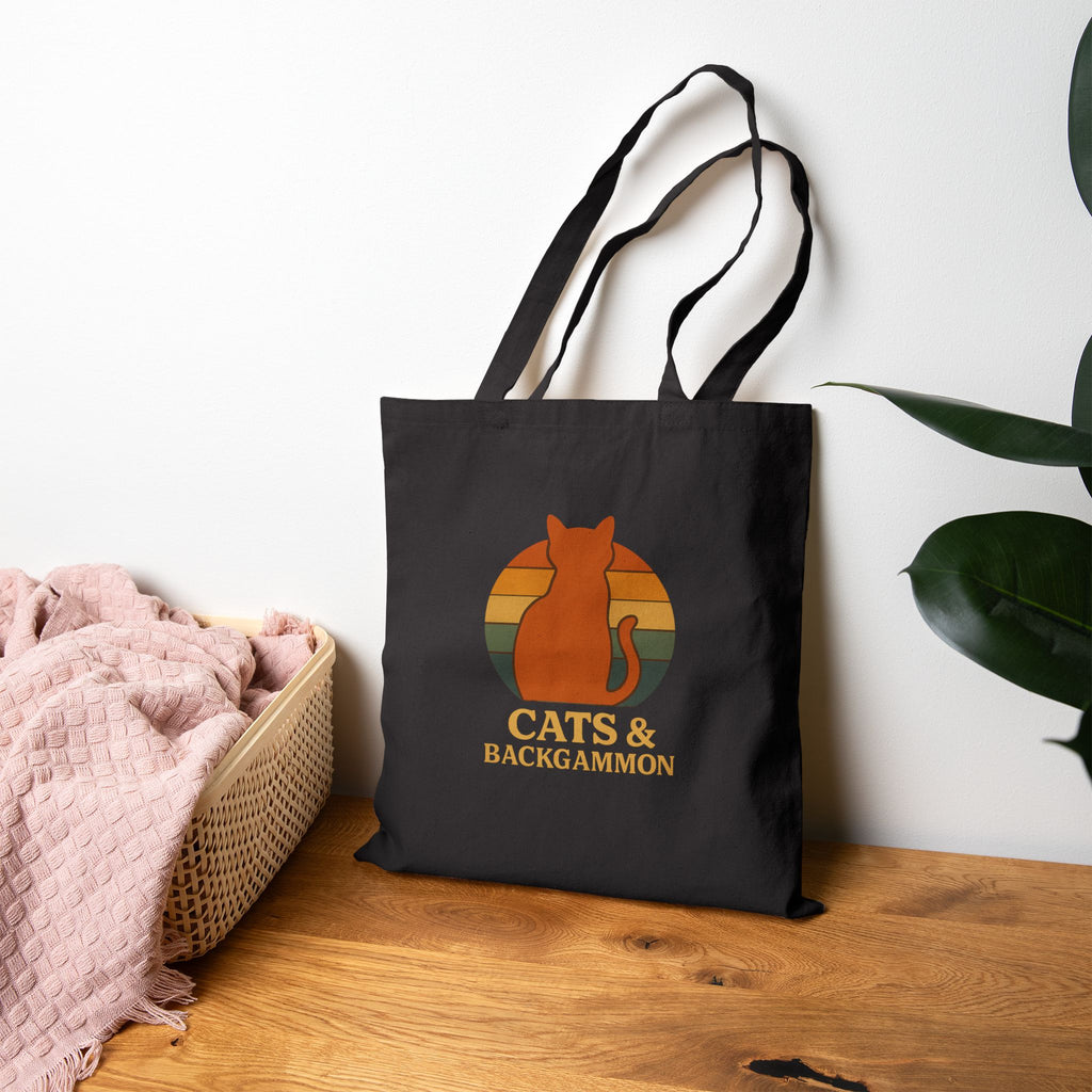 Cats & Backgammon Canvas Tote Bag