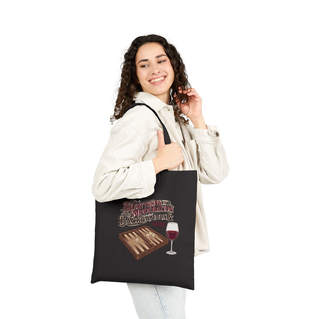 Everything In Moderation Except Backgammon And Wine Cotton Canvas Tote Bag