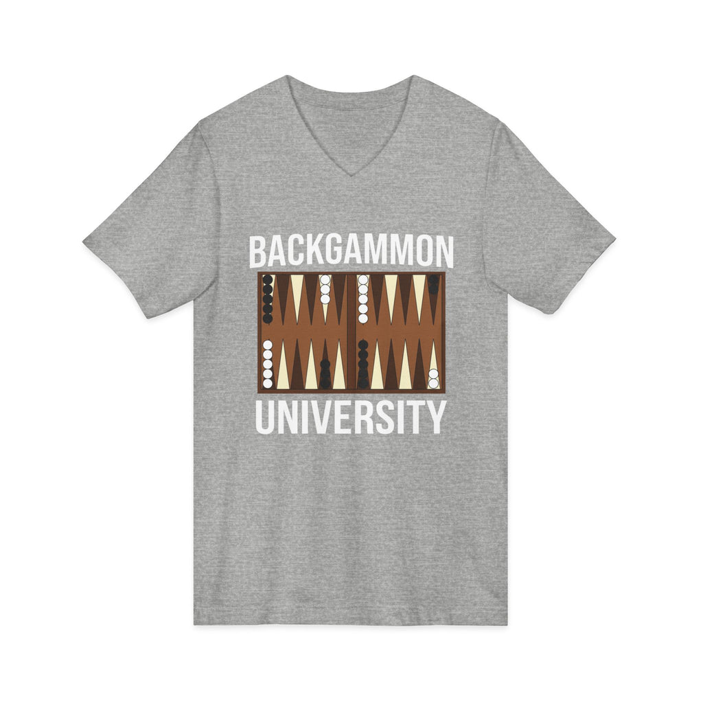 Backgammon University V-Neck Tee — Backgammon Board Graphic Shirt
