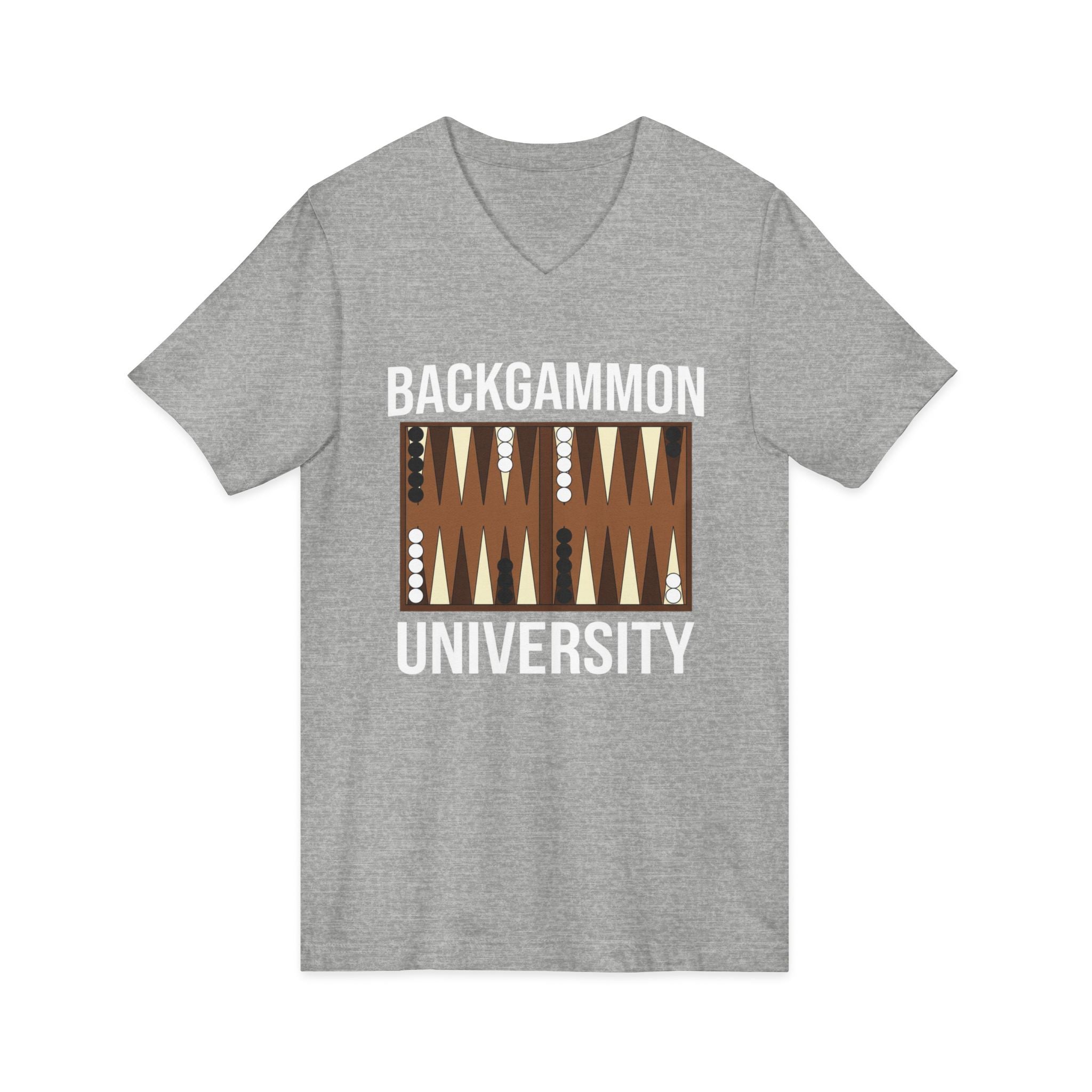 Backgammon University V-Neck Tee — Backgammon Board Graphic Shirt