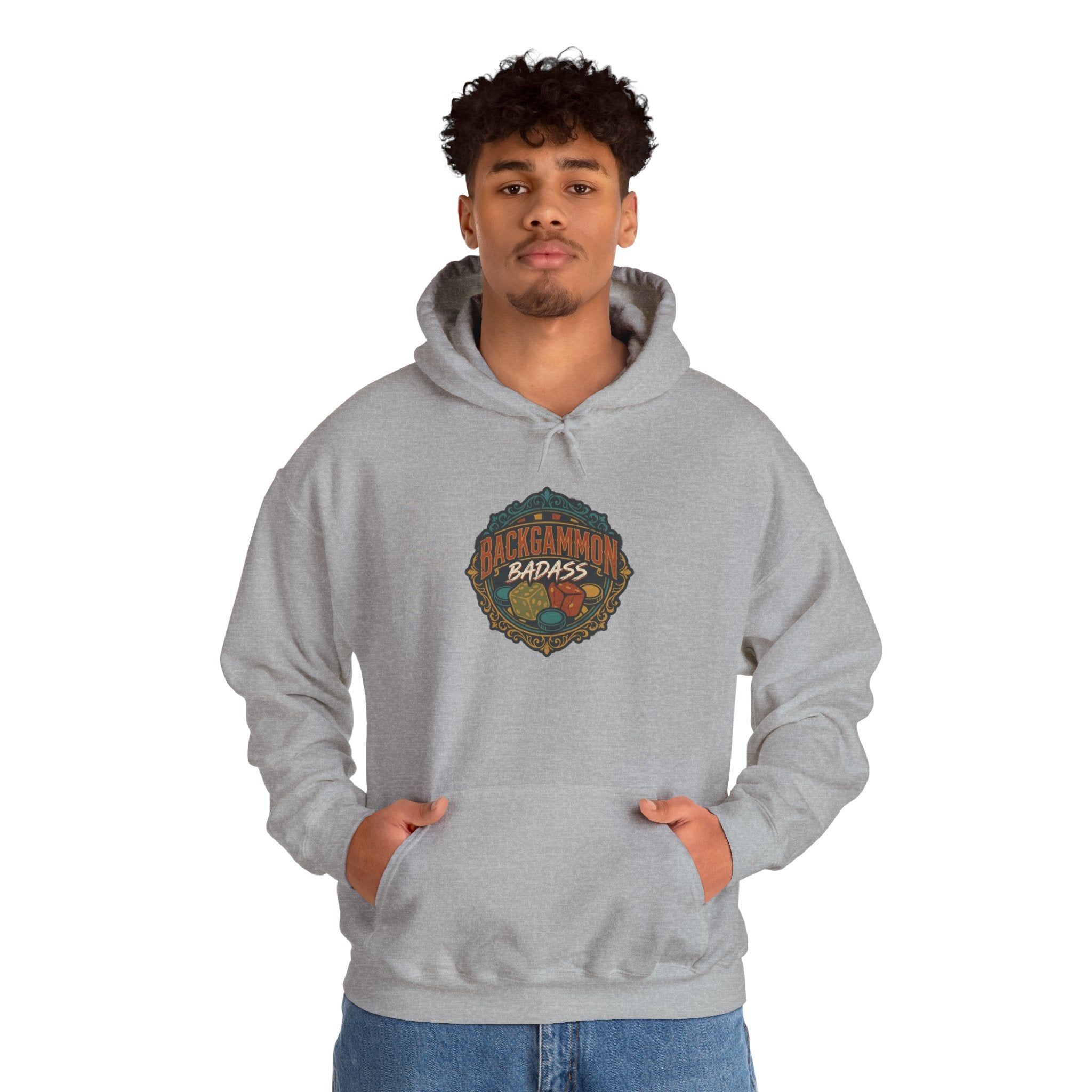 Backgammon Badass Unisex Heavy Blend™ Hooded Sweatshirt