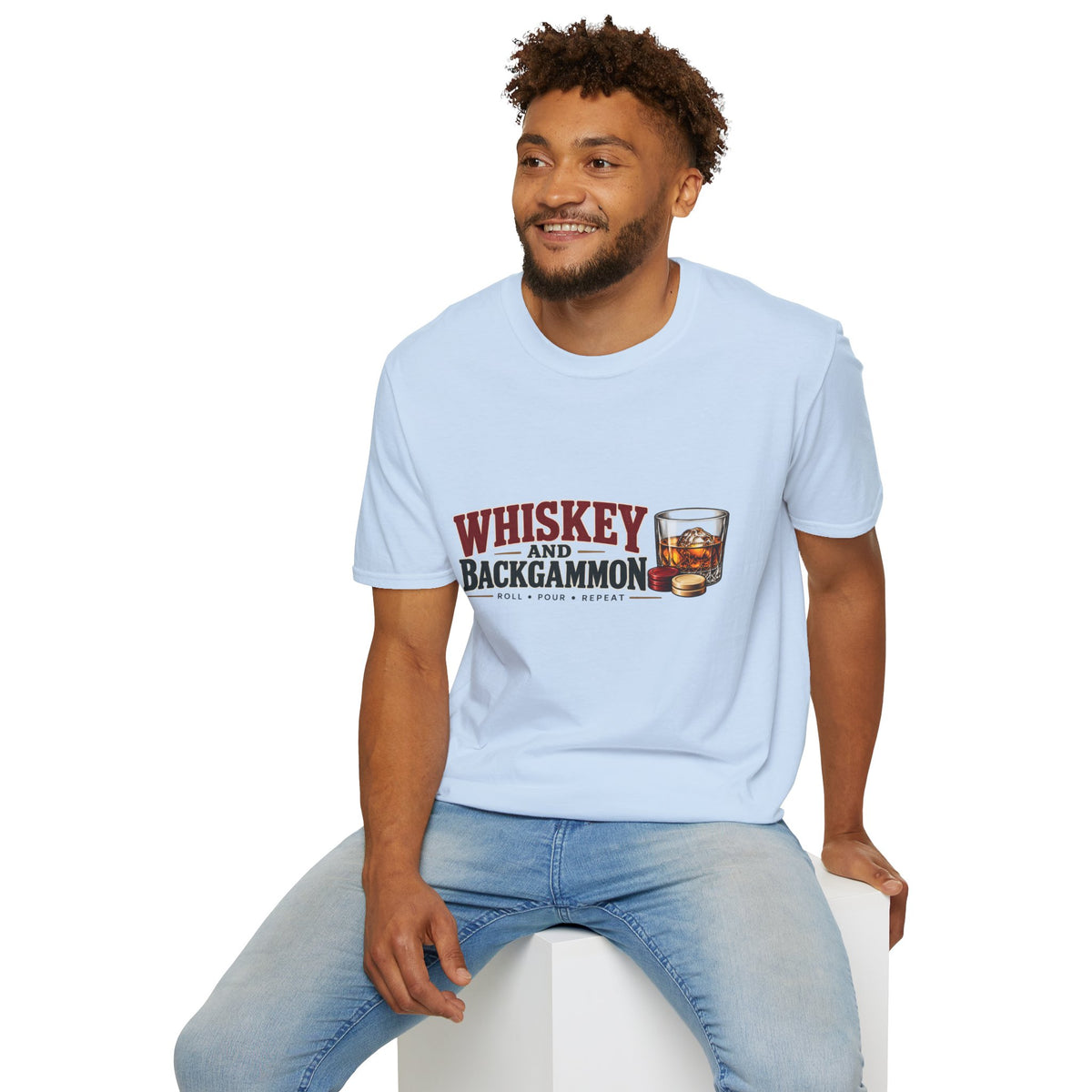 Whiskey and Backgammon T-Shirt — Vintage Bar Game Tee