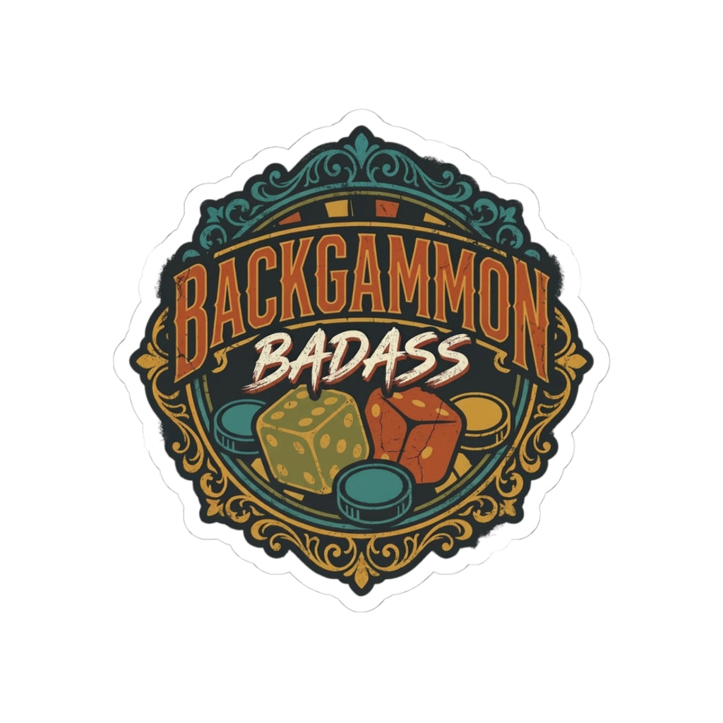 Backgammon Badass Kiss-Cut Sticker