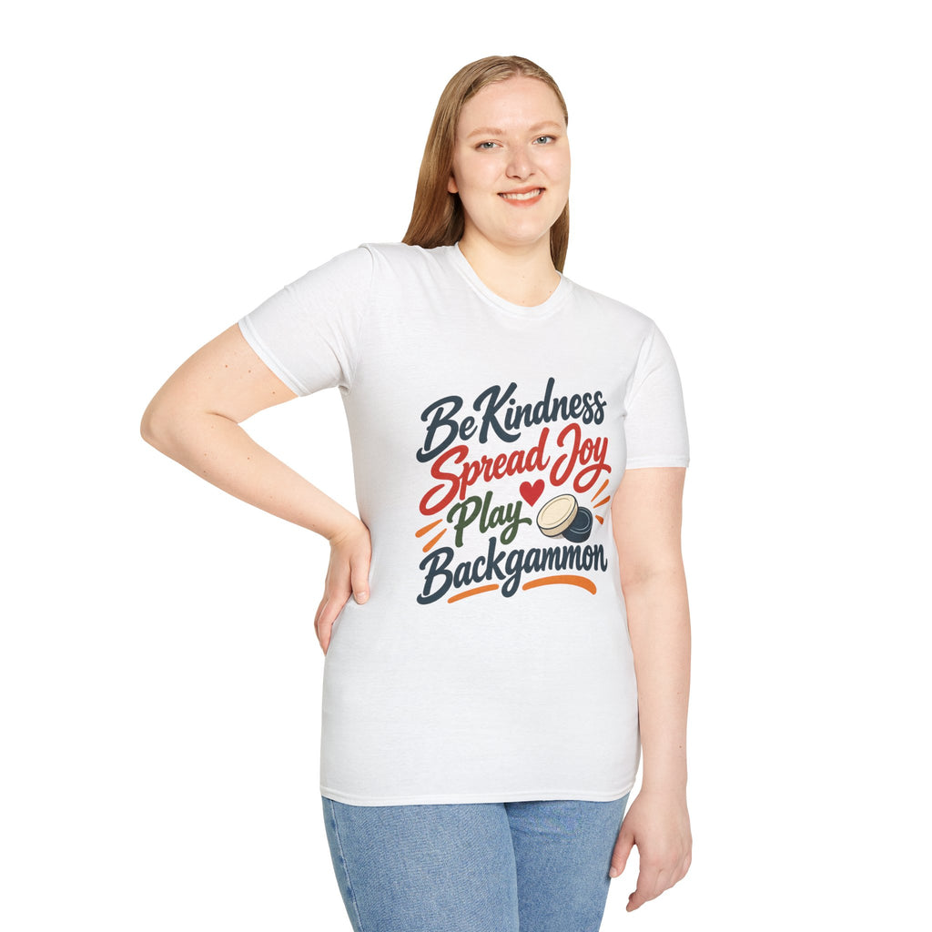 Backgammon T-Shirt — "Be Kindness Spread Joy Play Backgammon"