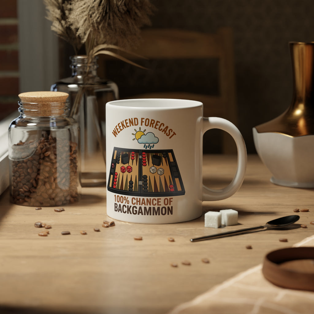 Weekend Forecast: 100% Chance of Backgammon Jumbo Mug, 20oz