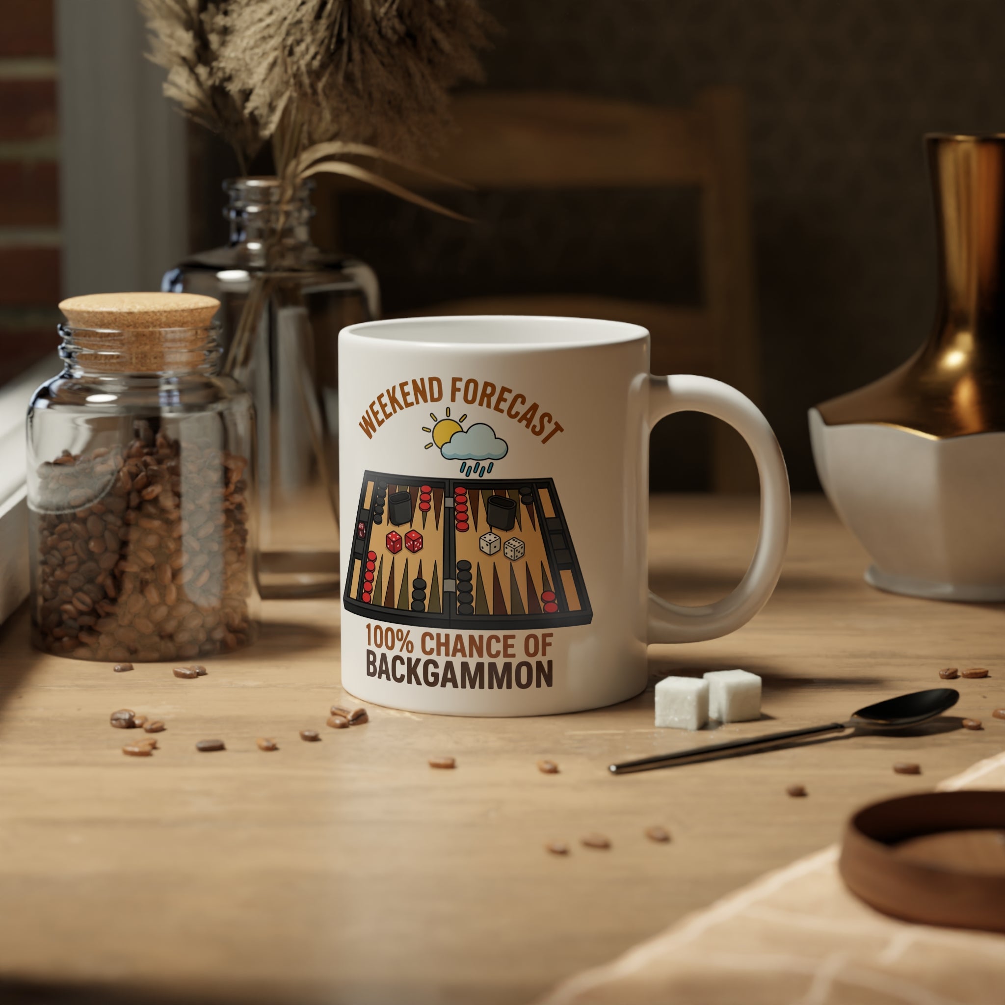Weekend Forecast: 100% Chance of Backgammon Jumbo Mug, 20oz