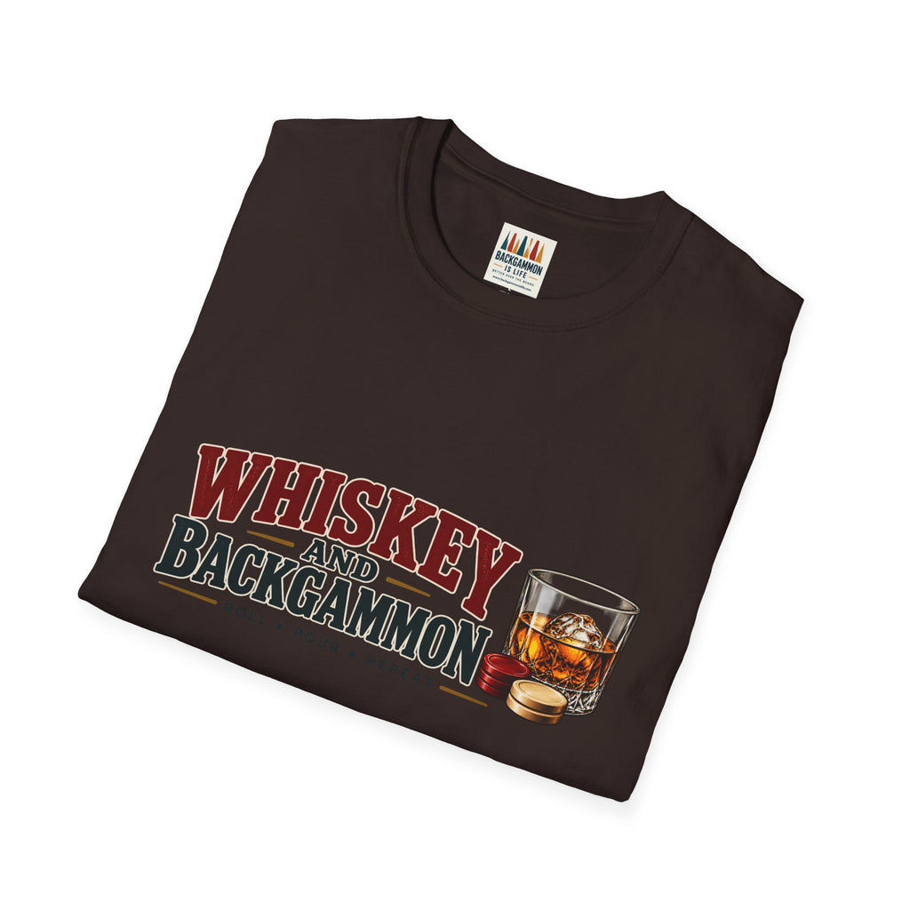 Whiskey and Backgammon T-Shirt — Vintage Bar Game Tee
